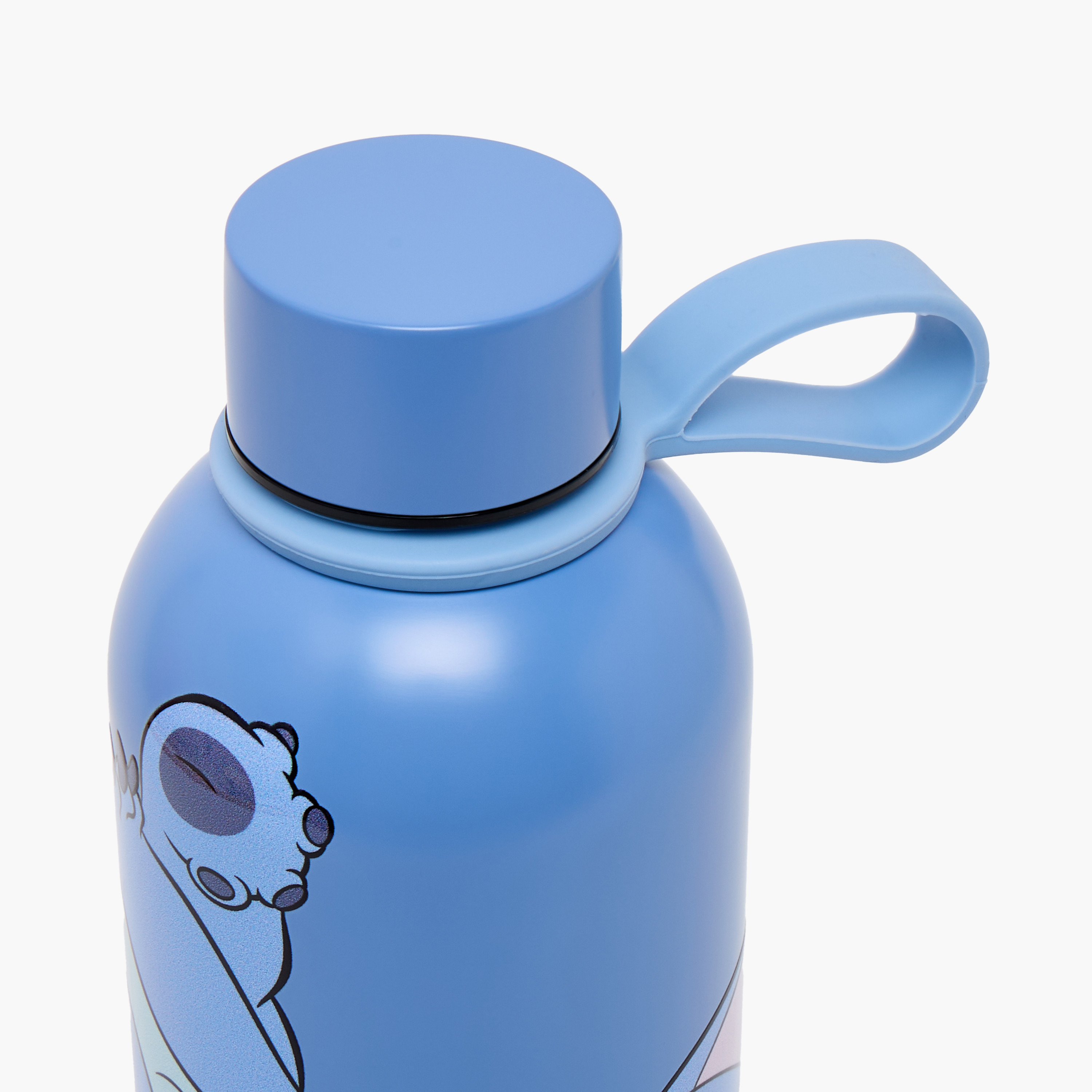 قارورة مياه ستانلس ستيل بفوهة واسعة ومقبض حمل وطبعات ستيتش من ديزني-school-waterbottles-image-4