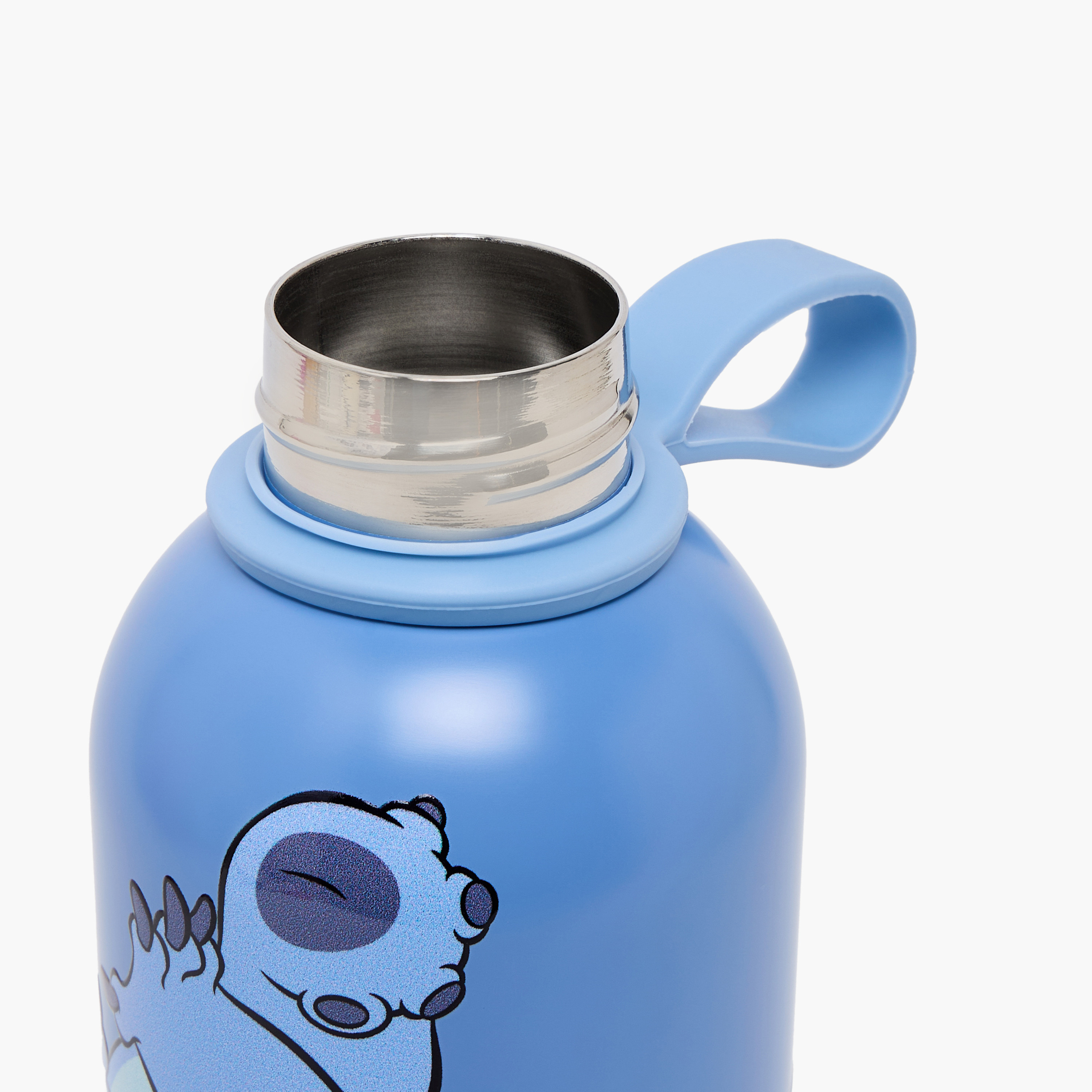 قارورة مياه ستانلس ستيل بفوهة واسعة ومقبض حمل وطبعات ستيتش من ديزني-school-waterbottles-image-5
