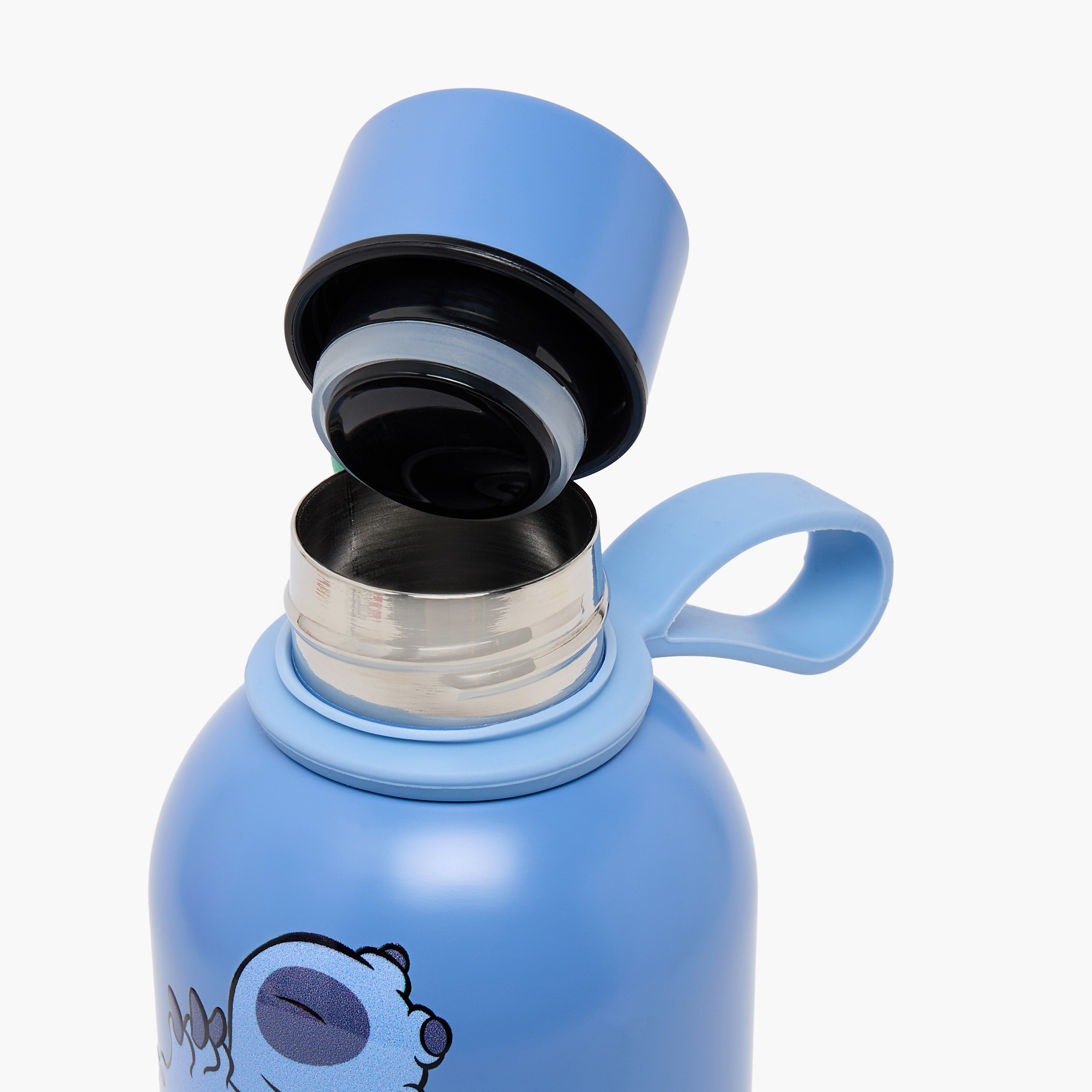 قارورة مياه ستانلس ستيل بفوهة واسعة ومقبض حمل وطبعات ستيتش من ديزني-school-waterbottles-image-6