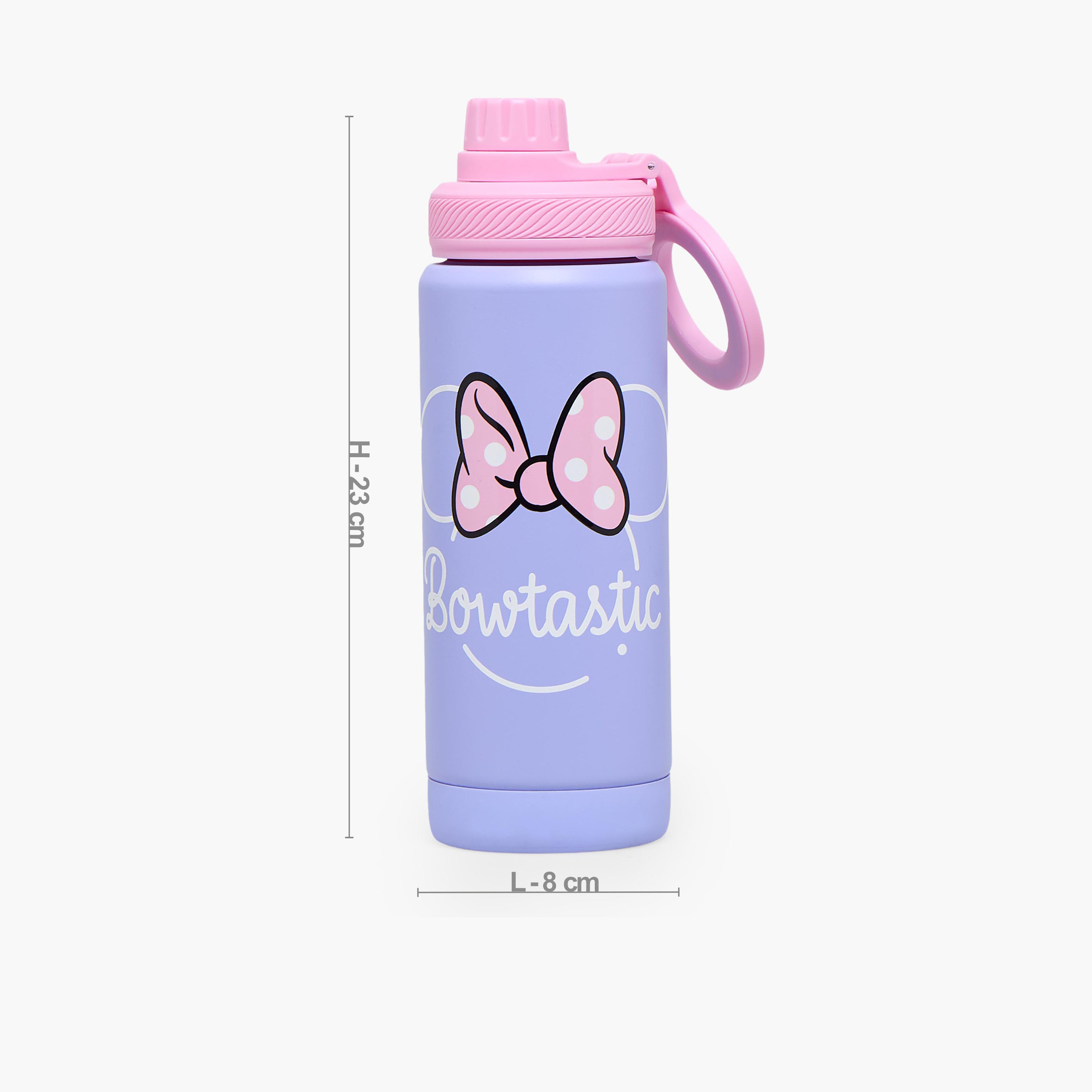 قارورة مياه ستانلس ستيل بفوهة ومقبض وطبعات ميني ماوس من ديزني-school-waterbottles-image-3