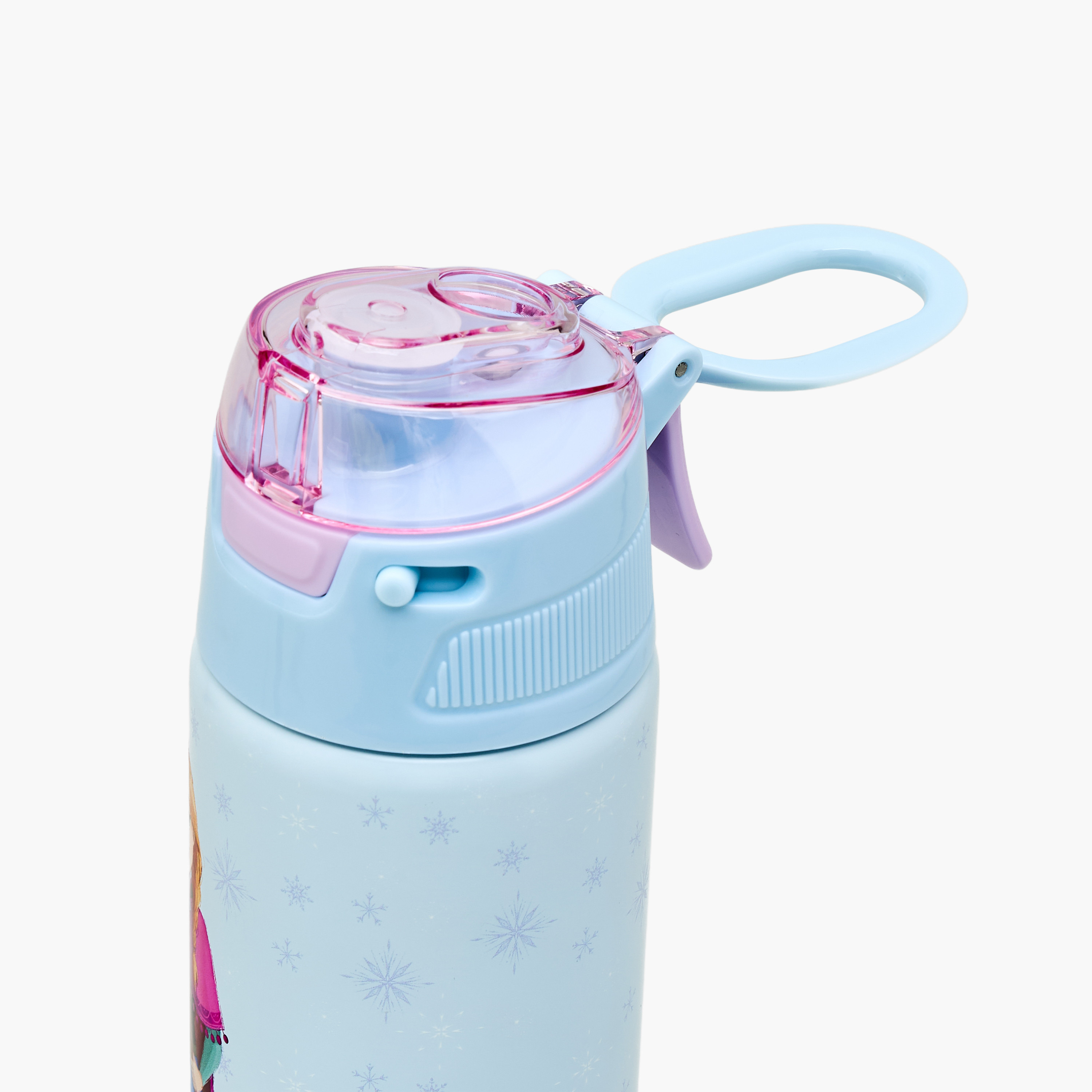قارورة مياه ستانلس ستيل بفوهة بقشة ومقبض حمل وطبعات فروزن من ديزني-school-waterbottles-image-4