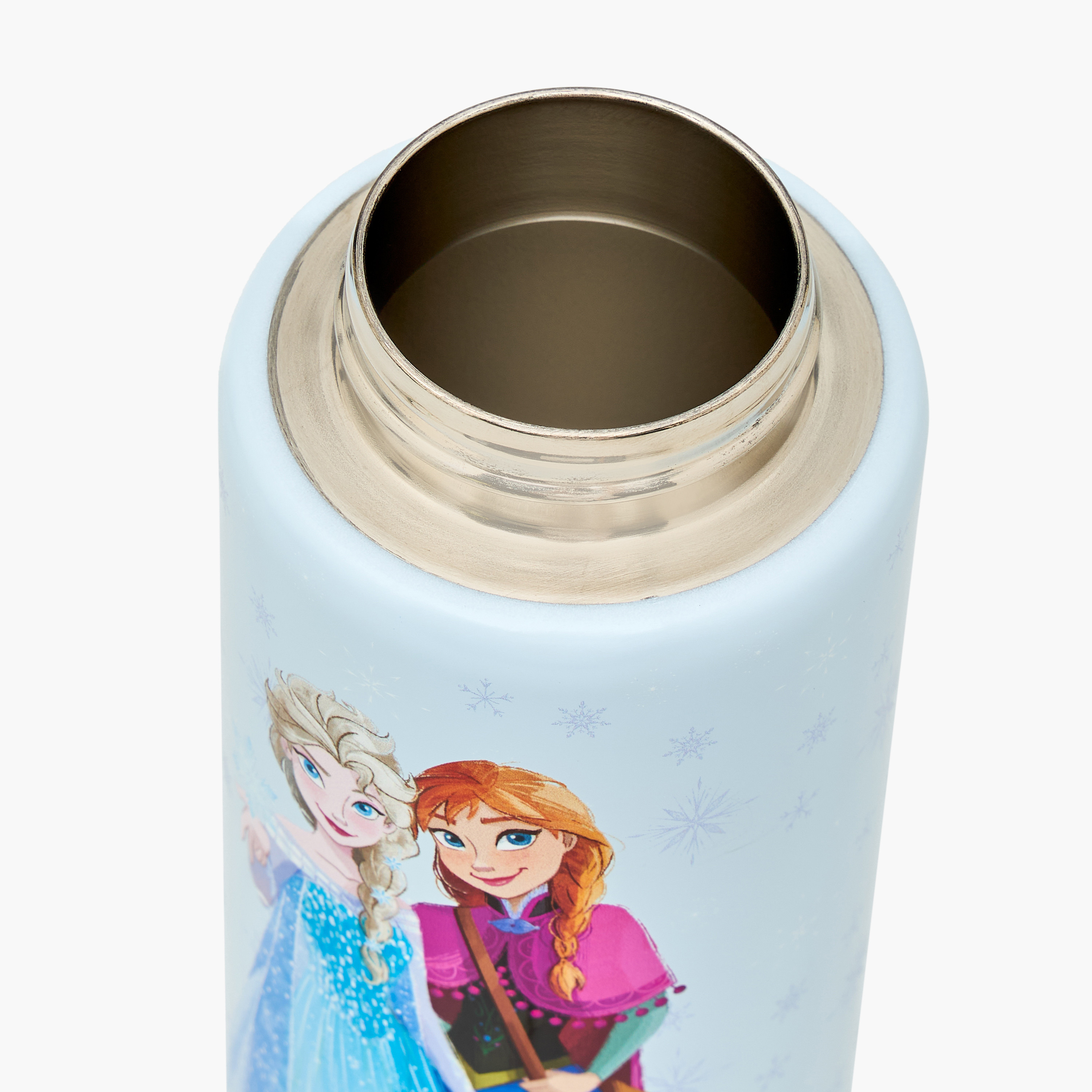 قارورة مياه ستانلس ستيل بفوهة بقشة ومقبض حمل وطبعات فروزن من ديزني-school-waterbottles-image-5