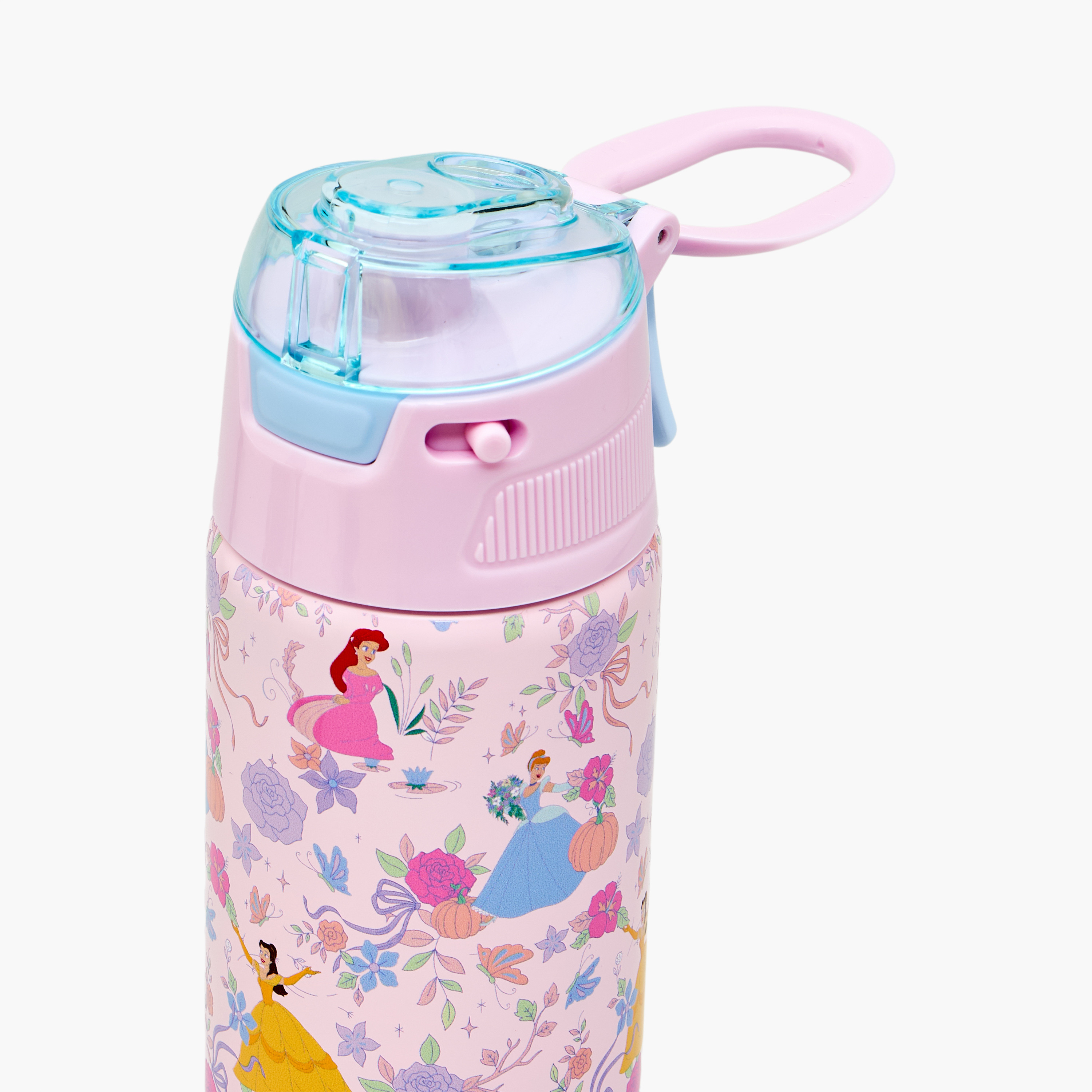 قارورة مياه ستانلس ستيل بمقبض وفوهة وطبعات برنسيس من ديزني-school-waterbottles-image-4
