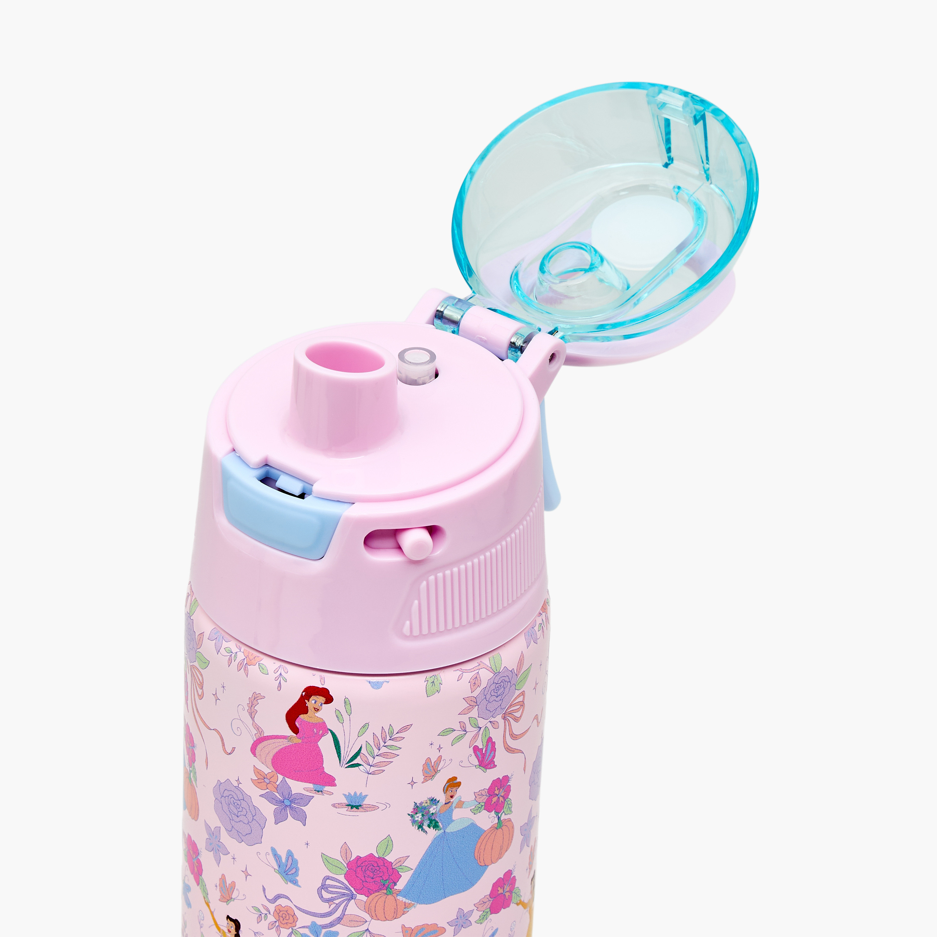 قارورة مياه ستانلس ستيل بمقبض وفوهة وطبعات برنسيس من ديزني-school-waterbottles-image-6