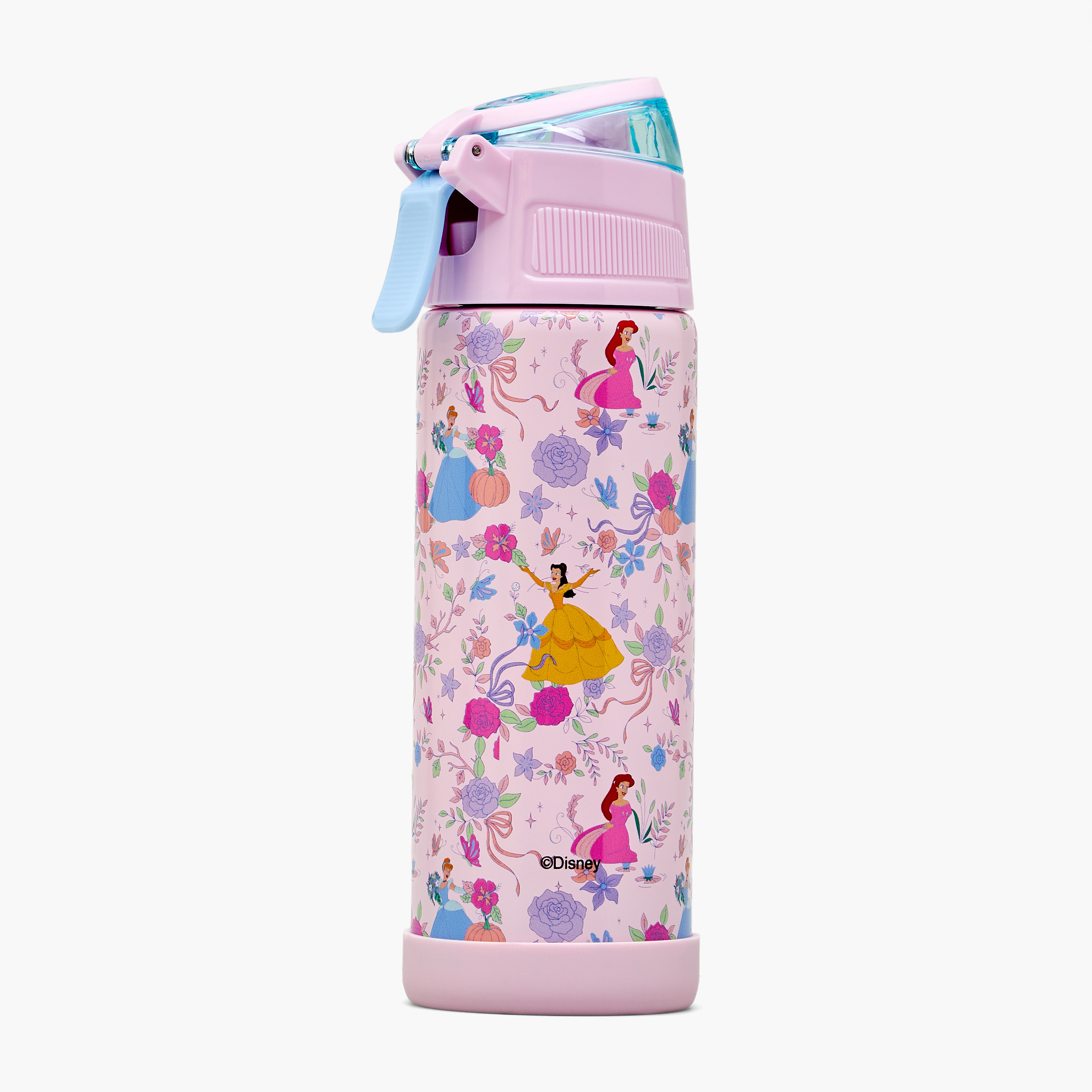 قارورة مياه ستانلس ستيل بمقبض وفوهة وطبعات برنسيس من ديزني-school-waterbottles-image-8