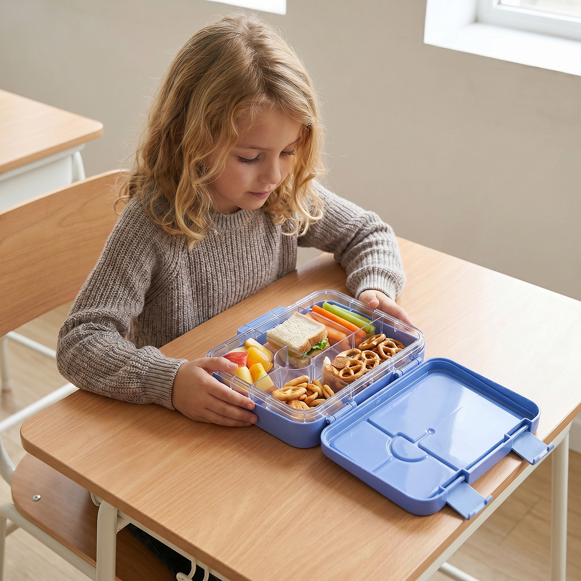 صندوق غداء بطبعة ستيتش للبنات مع غطاء بقفل كبس - ديزني-school-lunchessentials-lunchboxes-image-3