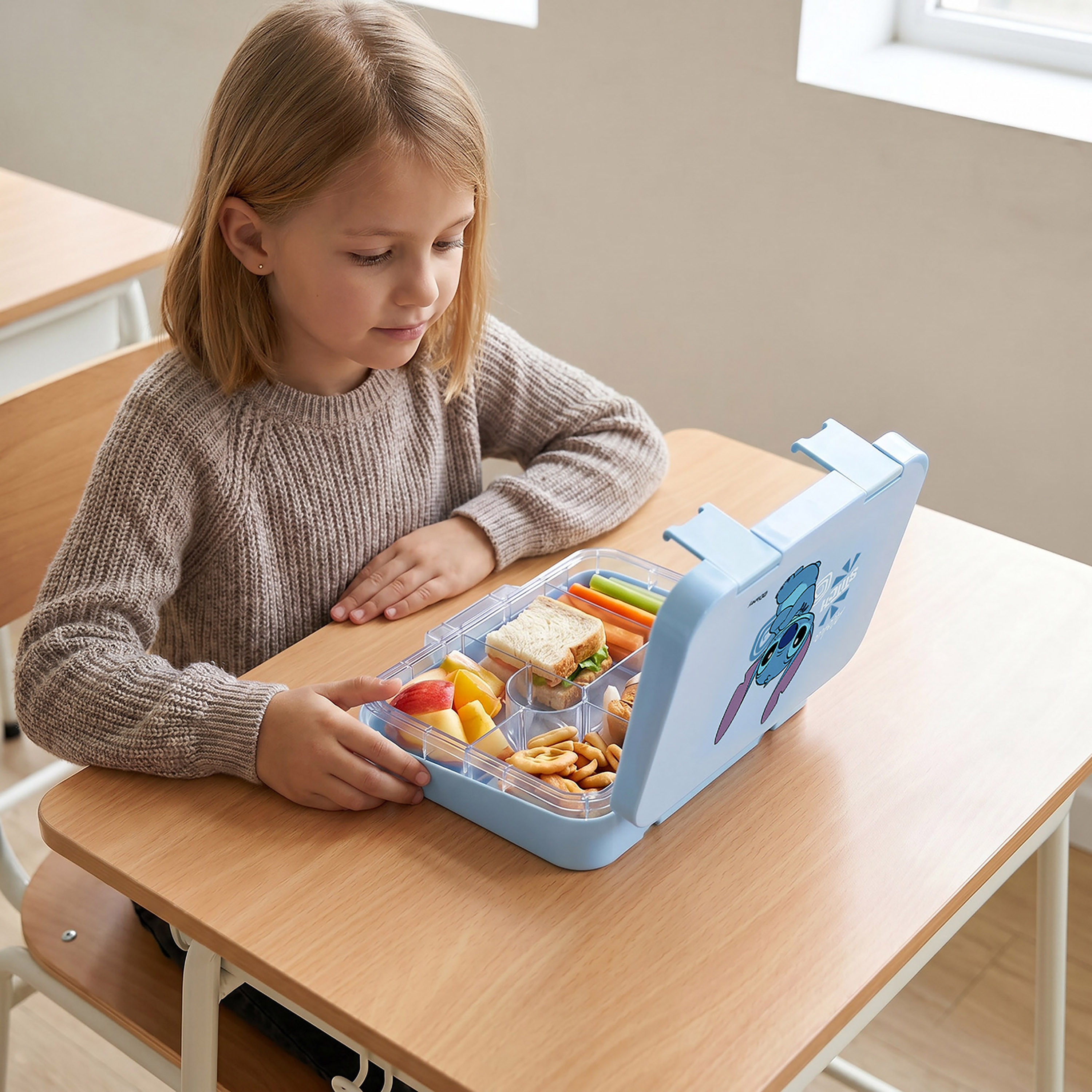 صندوق طعام بينتو بطبعات ستيتش مقسم للبنات من ديزني-school-lunchessentials-lunchboxes-image-3