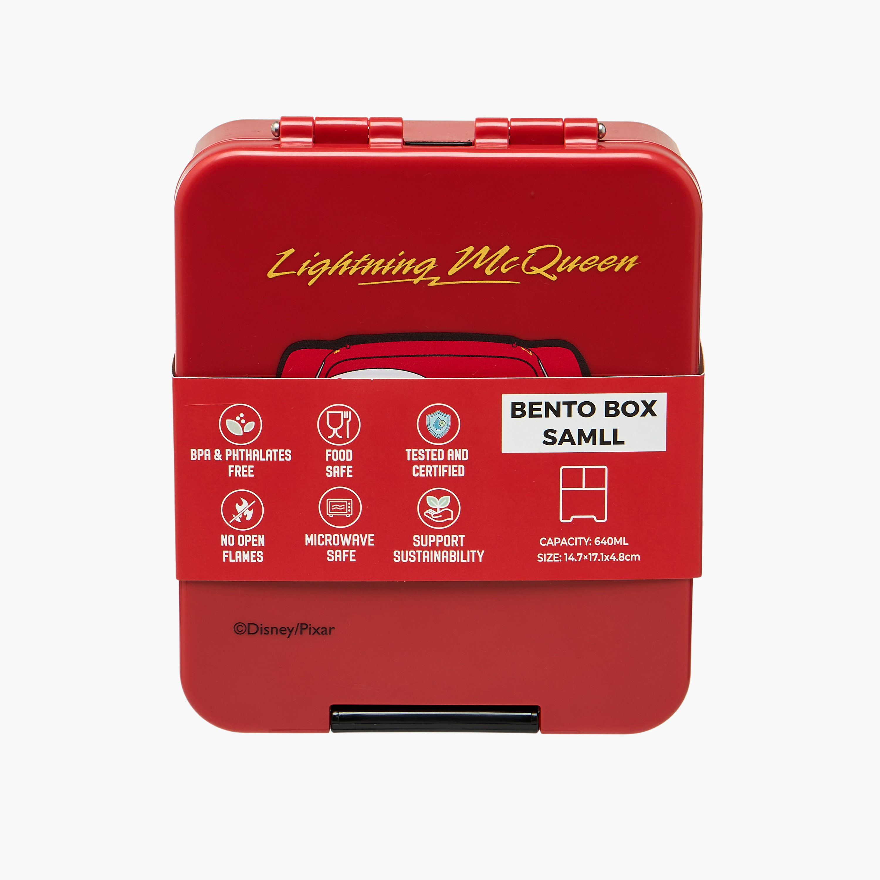 Disney Lightning McQueen Print Bento Lunch Box for Boys with Clip Lock Lid - 640 ml-school-lunchessentials-lunchboxes-image-11
