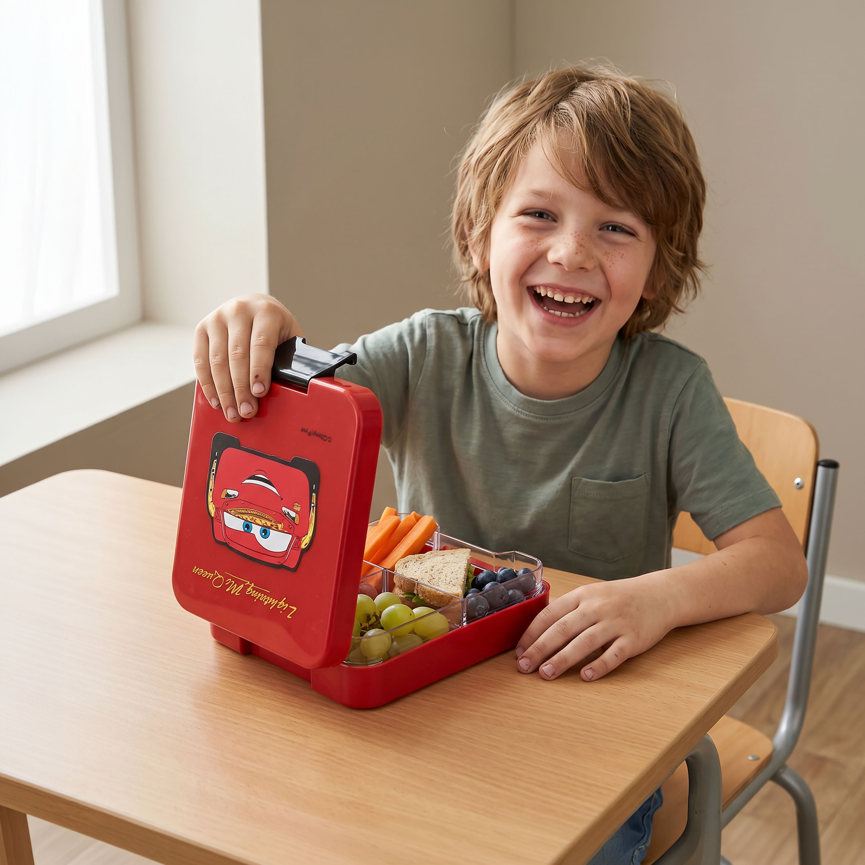 صندوق غداء بينتو بطبعات لايتنينج ماكوين بمشبك إغلاق للغطاء من ديزني - 640 مل-school-lunchessentials-lunchboxes-image-3
