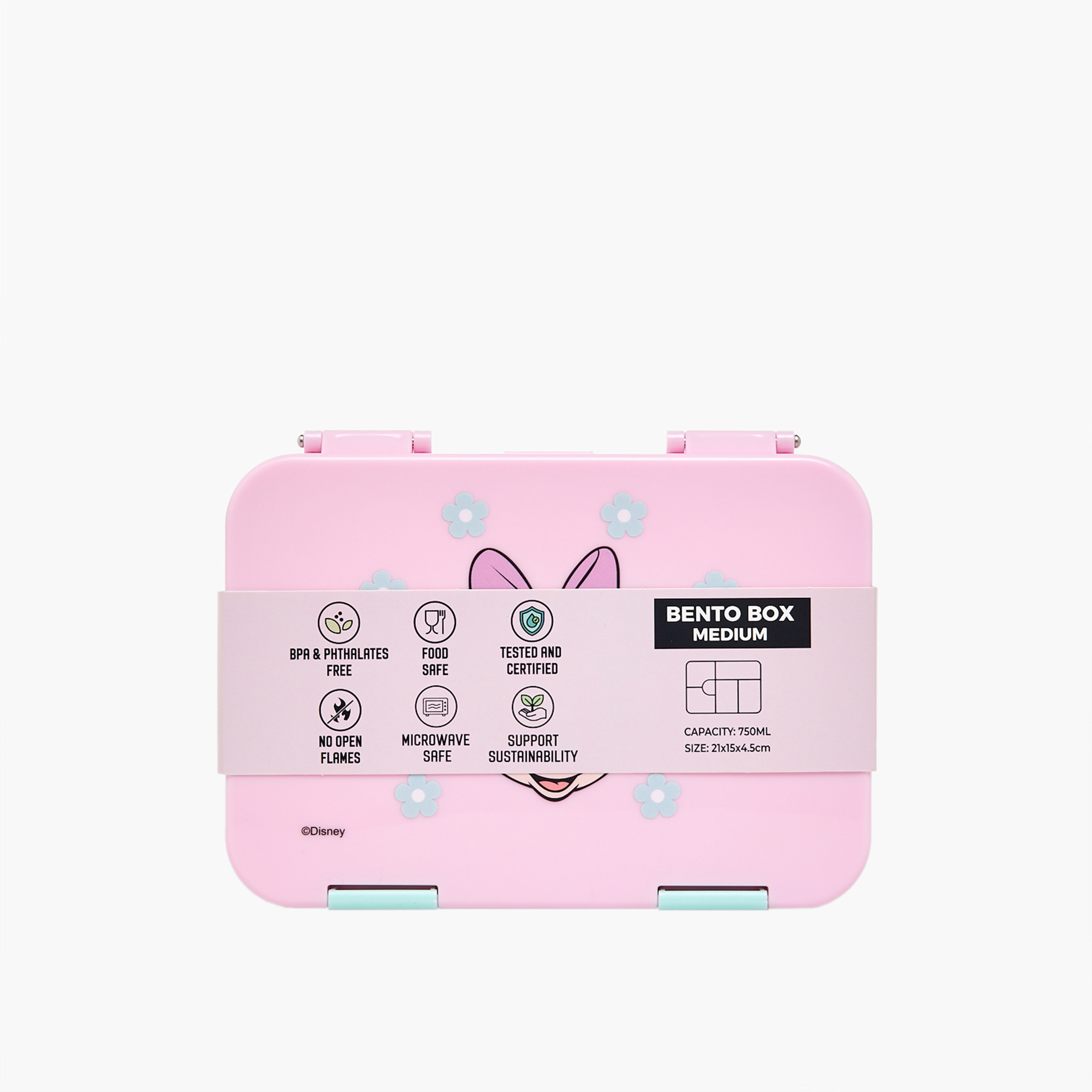 صندوق غداء بينتو بطبعات ميني ماوس للبنات مع 6 أقسام من ديزني- 750 مل-school-lunchessentials-lunchboxes-image-12