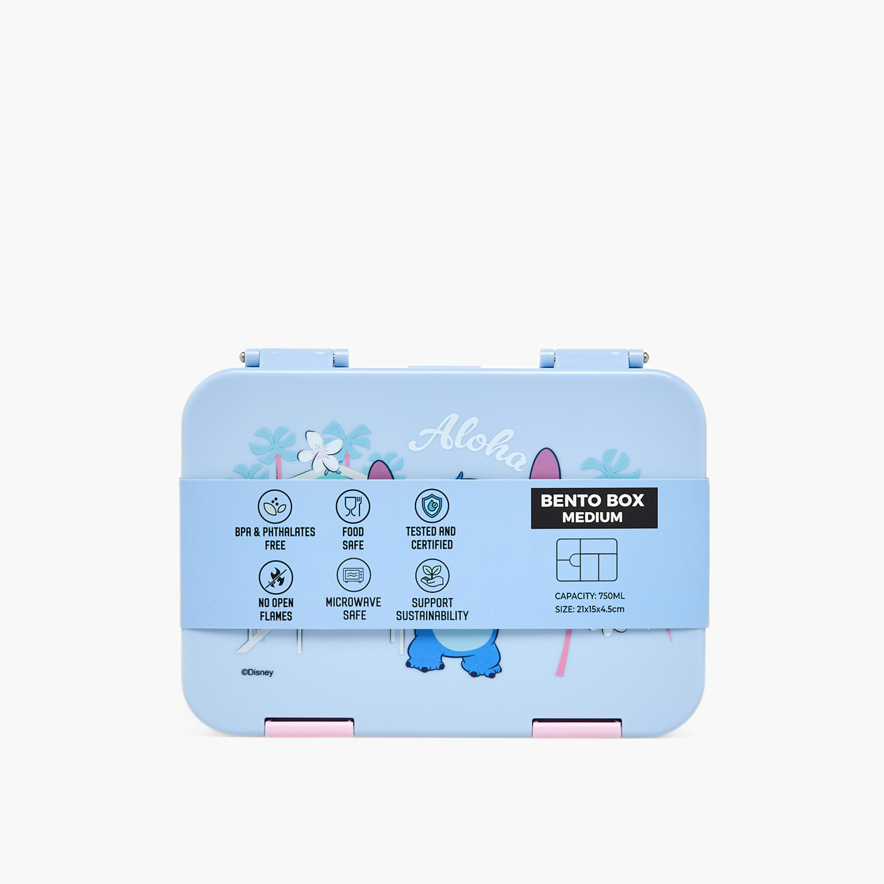 صندوق غداء بينتو بطبعات ستيتش بينتو و 6 أقسام للبنات من ديزني - 750 مل-school-lunchessentials-lunchboxes-image-12