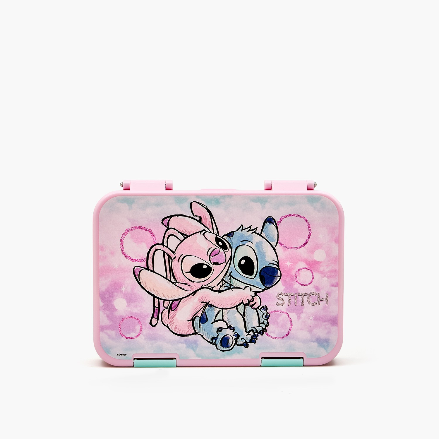 Disney Stitch and Angel Print Bento Lunch Box for Boys with Clip Lock Lid-school-lunchessentials-lunchboxes-image-4