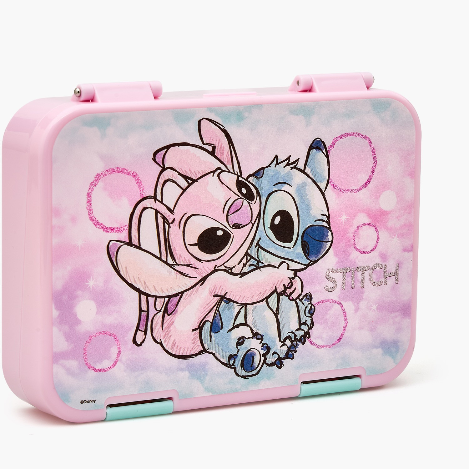 Disney Stitch and Angel Print Bento Lunch Box for Boys with Clip Lock Lid-school-lunchessentials-lunchboxes-image-5