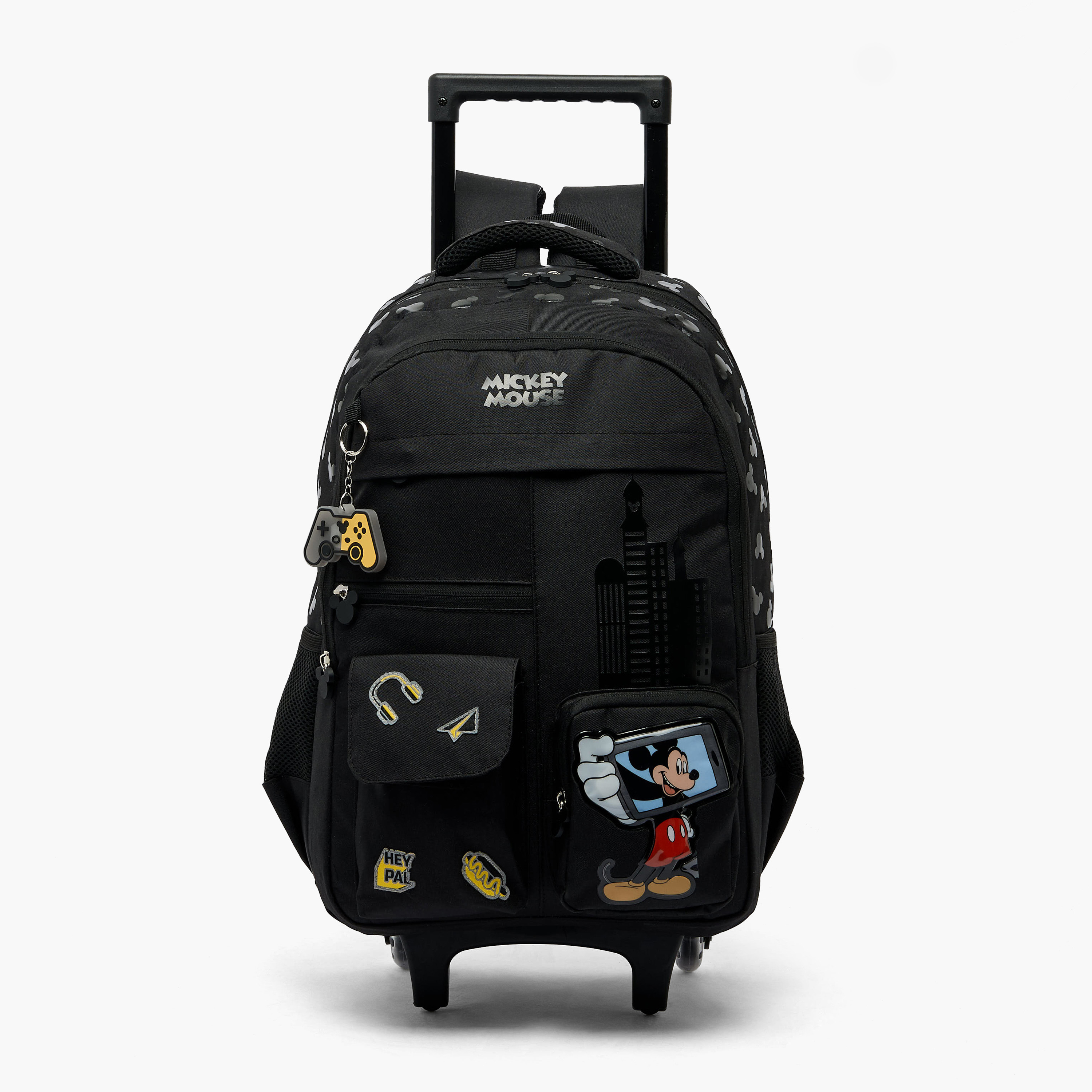 شنطة ترولي بطبعات ميكي ماوس للأولاد 5-8 سنوات بعجلات متينة من ديزني - 16 بوصة-school-bagsandbackpacks-trolleybags-image-1