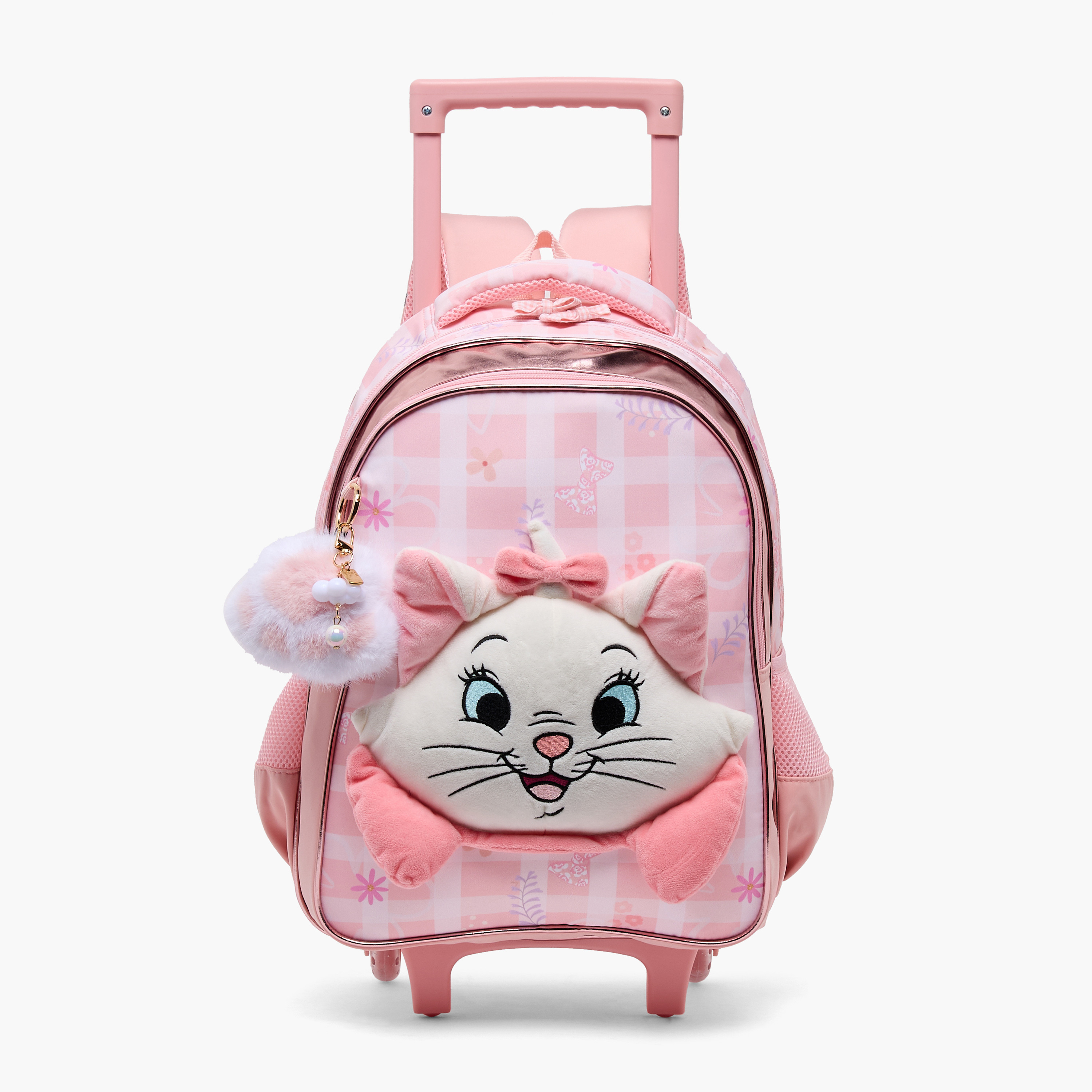 شنطة ترولي بطبعة ماري مع عجلات متينة للبنات بعمر 5 إلى 8 سنوات من ديزني - 16 بوصة-school-bagsandbackpacks-trolleybags-image-1