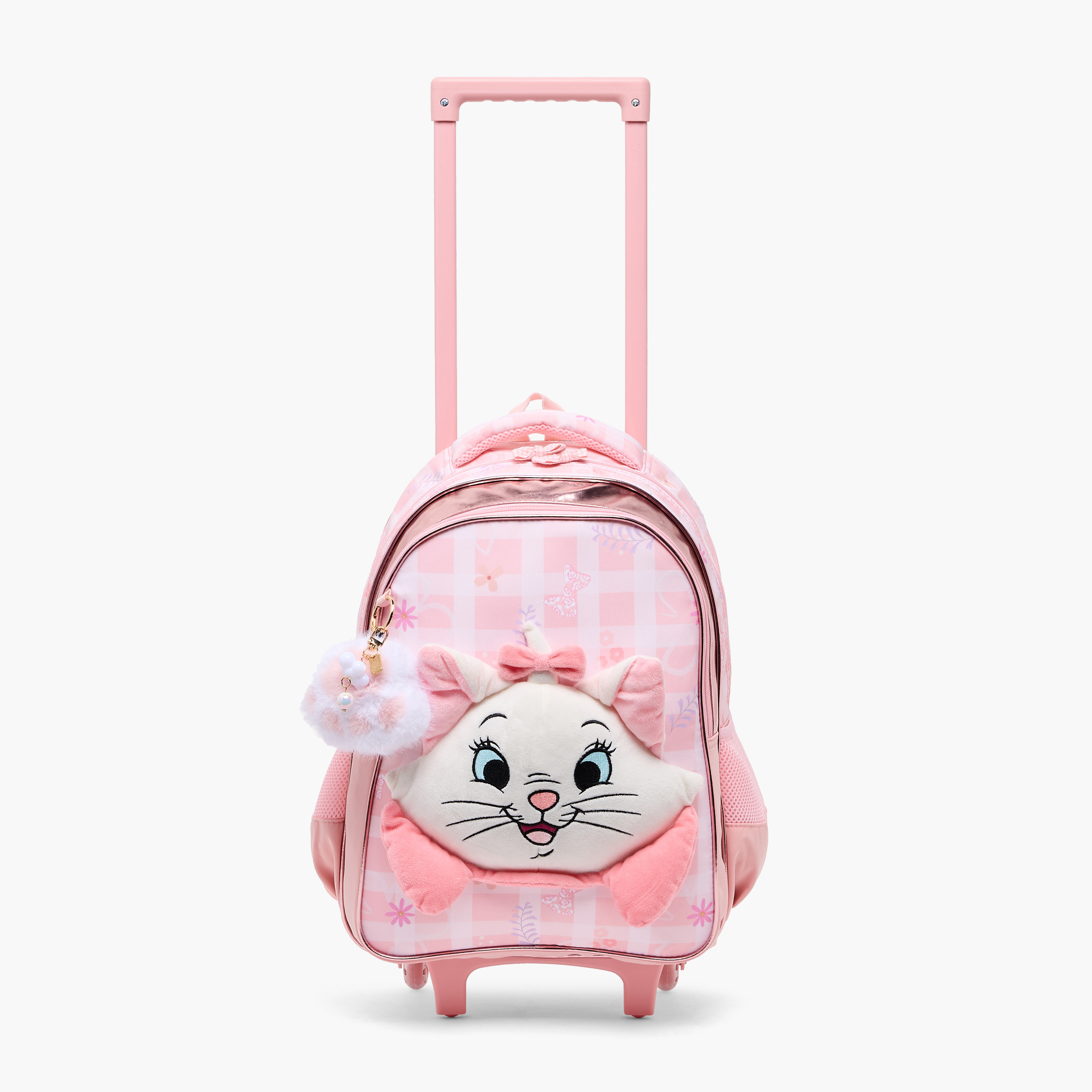 شنطة ترولي بطبعة ماري مع عجلات متينة للبنات بعمر 5 إلى 8 سنوات من ديزني - 16 بوصة-school-bagsandbackpacks-trolleybags-image-3