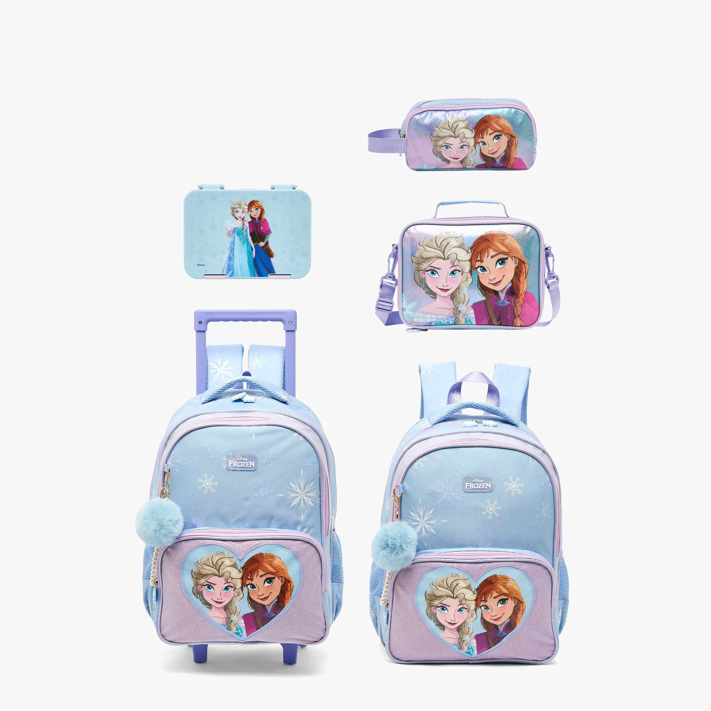 شنطة ترولي بطبعة Frozen للبنات من 5-8 سنوات مع عجلات متينة من ديزني - 16 بوصة-school-bagsandbackpacks-trolleybags-image-12