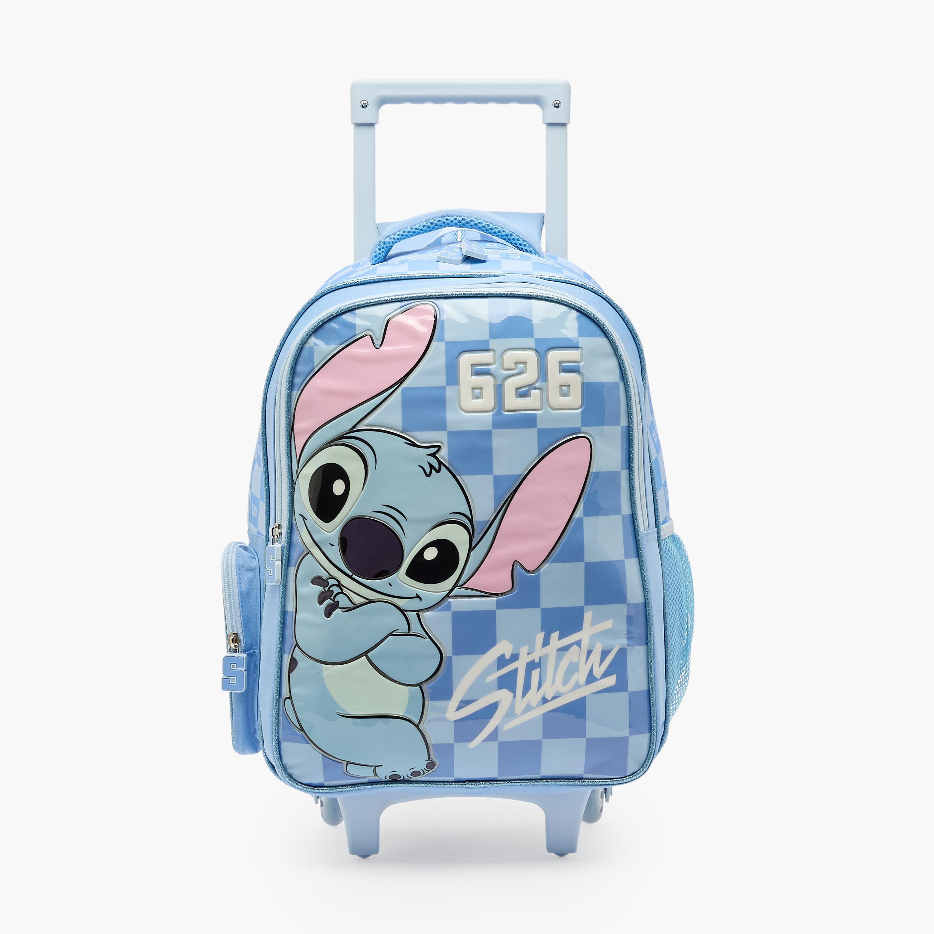 Disney Stitch Print 3-Piece School Trolley Bag Set for Girls 5-8 Years with Lunch Bag - 16 inches-school-bagsandbackpacks-trolleybags-image-3