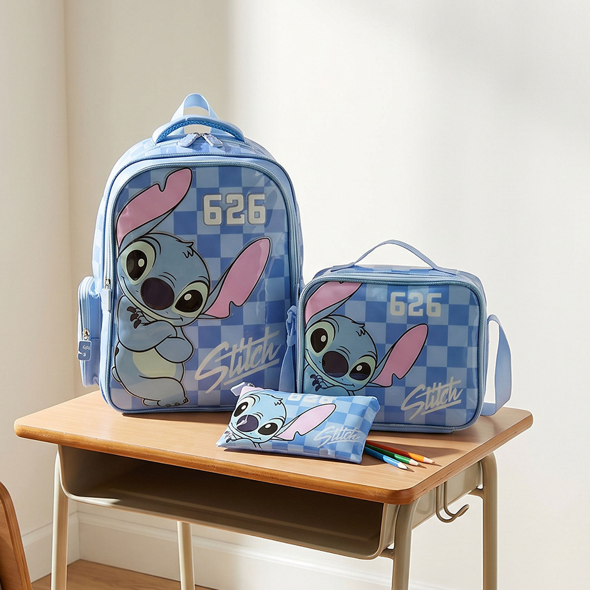 Disney Stitch 3-Piece School Backpack Set for Girls 5-8 Years with Lunch Bag - 16 inches-school-bagsandbackpacks-backpacks-image-1