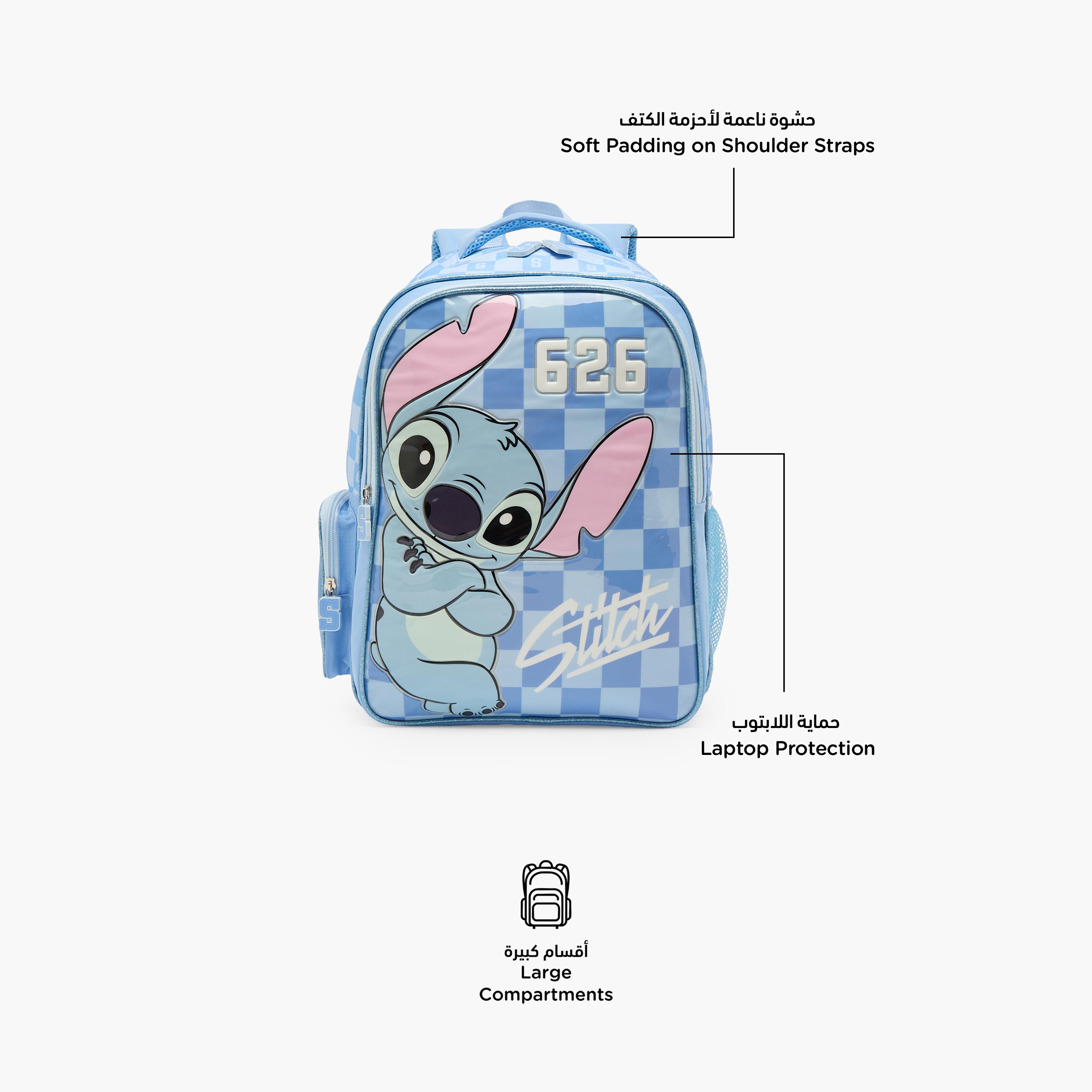 Disney Stitch 3-Piece School Backpack Set for Girls 5-8 Years with Lunch Bag - 16 inches-school-bagsandbackpacks-backpacks-image-3