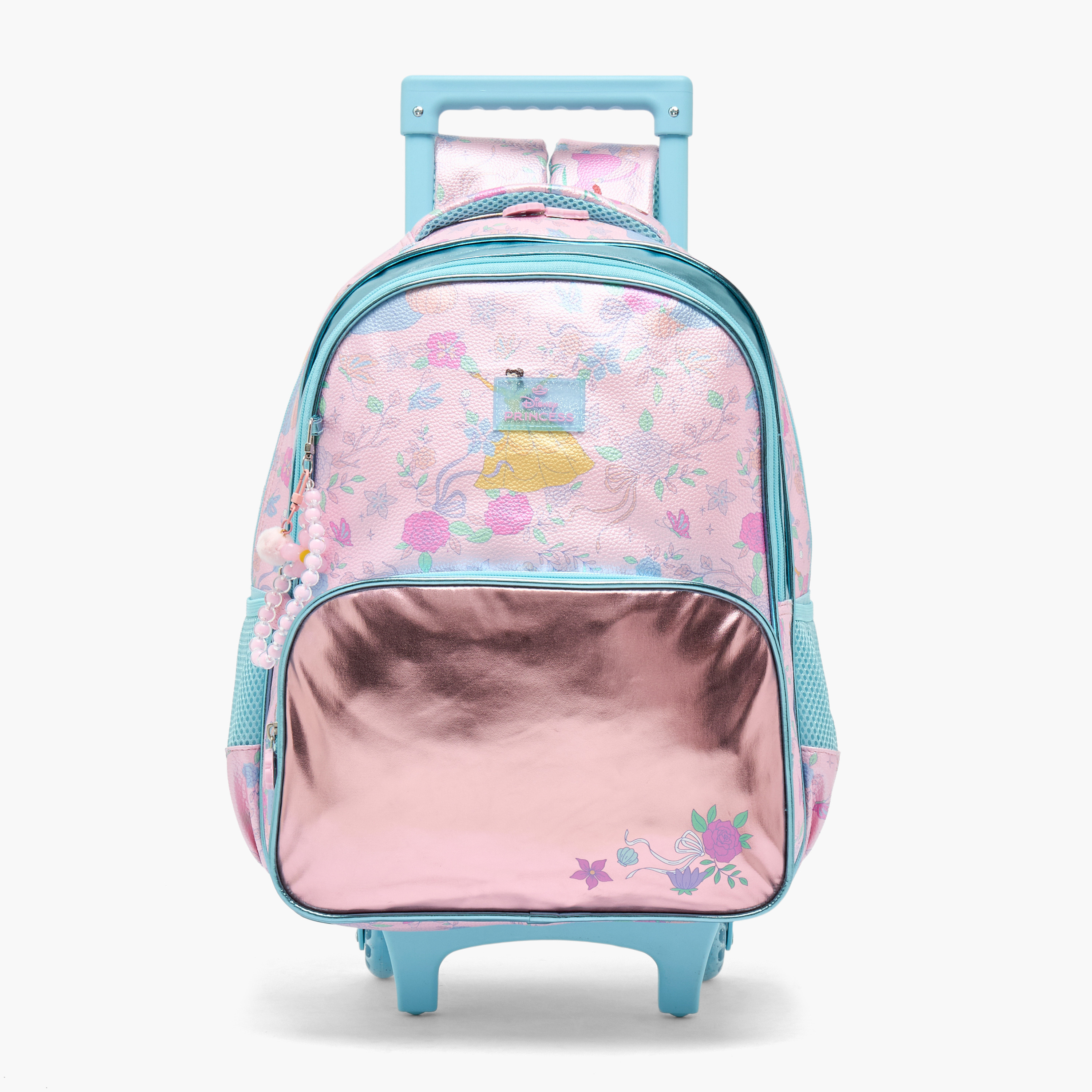 شنطة ترولي بطبعات أميرات للبنات 5-8 سنوات بعجلات متينة من ديزني - 16 بوصة-school-bagsandbackpacks-trolleybags-image-1