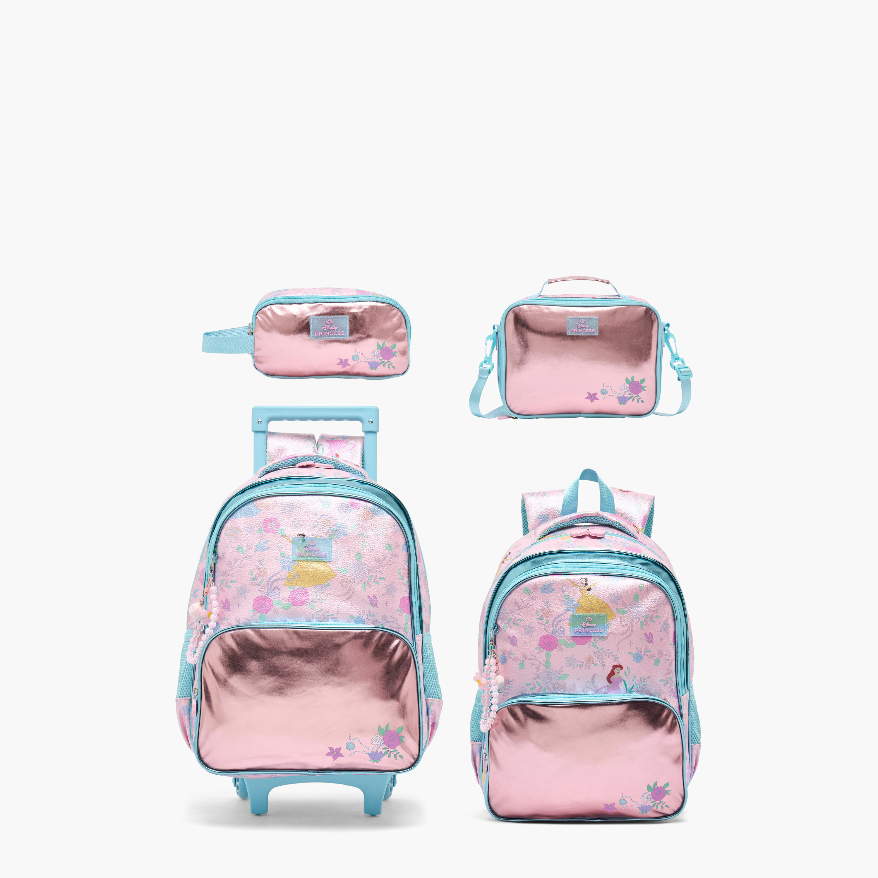 شنطة ترولي بطبعات أميرات للبنات 5-8 سنوات بعجلات متينة من ديزني - 16 بوصة-school-bagsandbackpacks-trolleybags-image-12