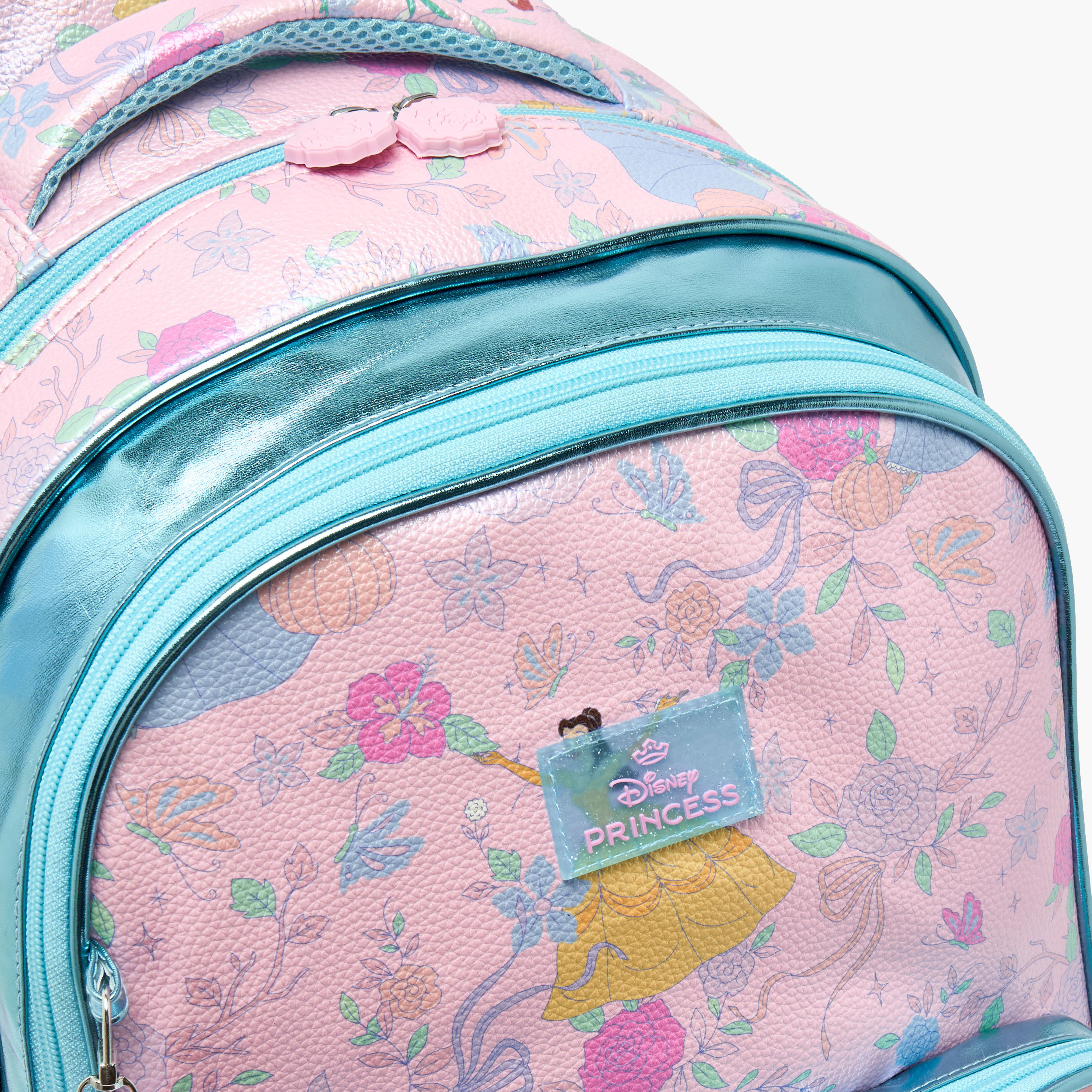 شنطة ترولي بطبعات أميرات للبنات 5-8 سنوات بعجلات متينة من ديزني - 16 بوصة-school-bagsandbackpacks-trolleybags-image-3