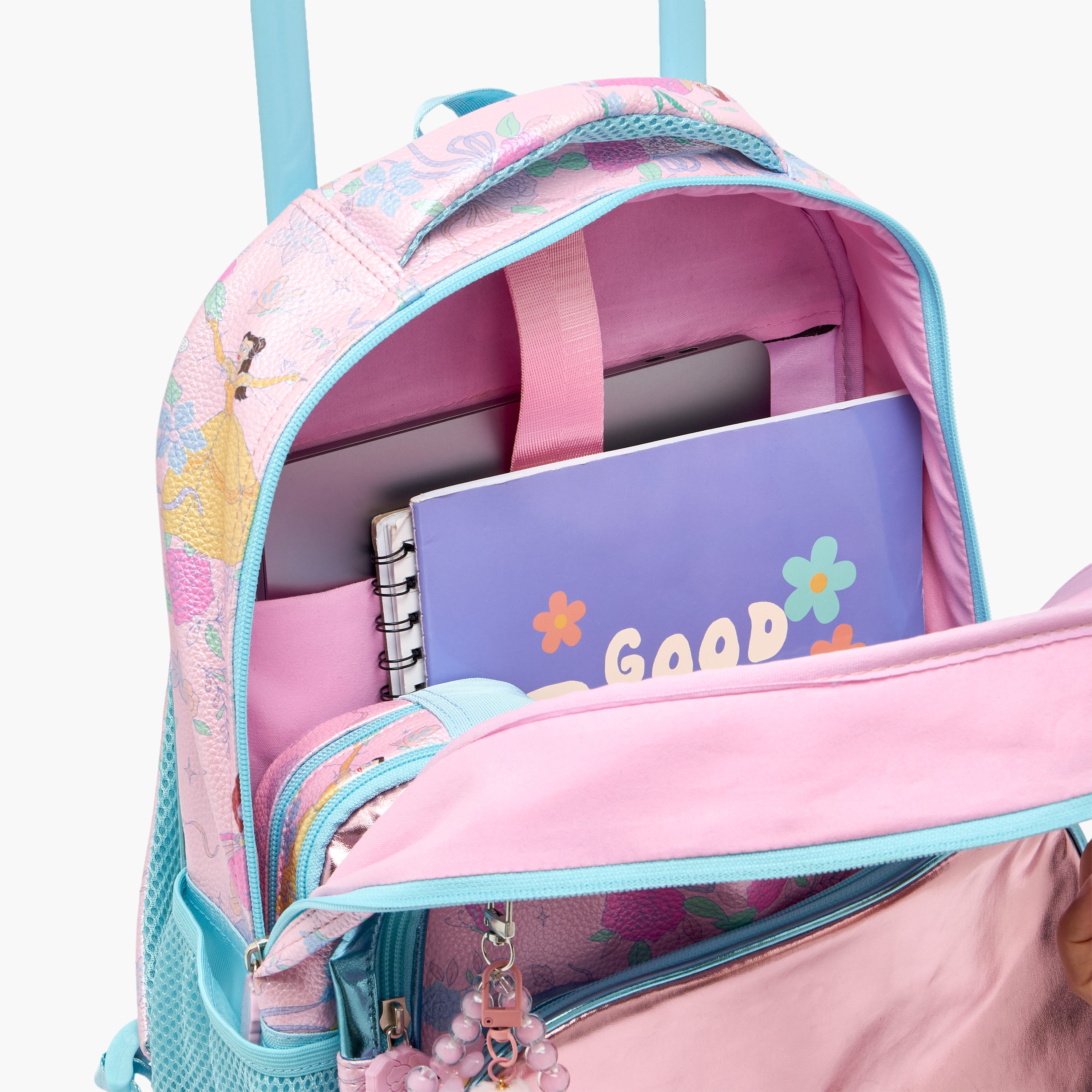 شنطة ترولي بطبعات أميرات للبنات 5-8 سنوات بعجلات متينة من ديزني - 16 بوصة-school-bagsandbackpacks-trolleybags-image-6
