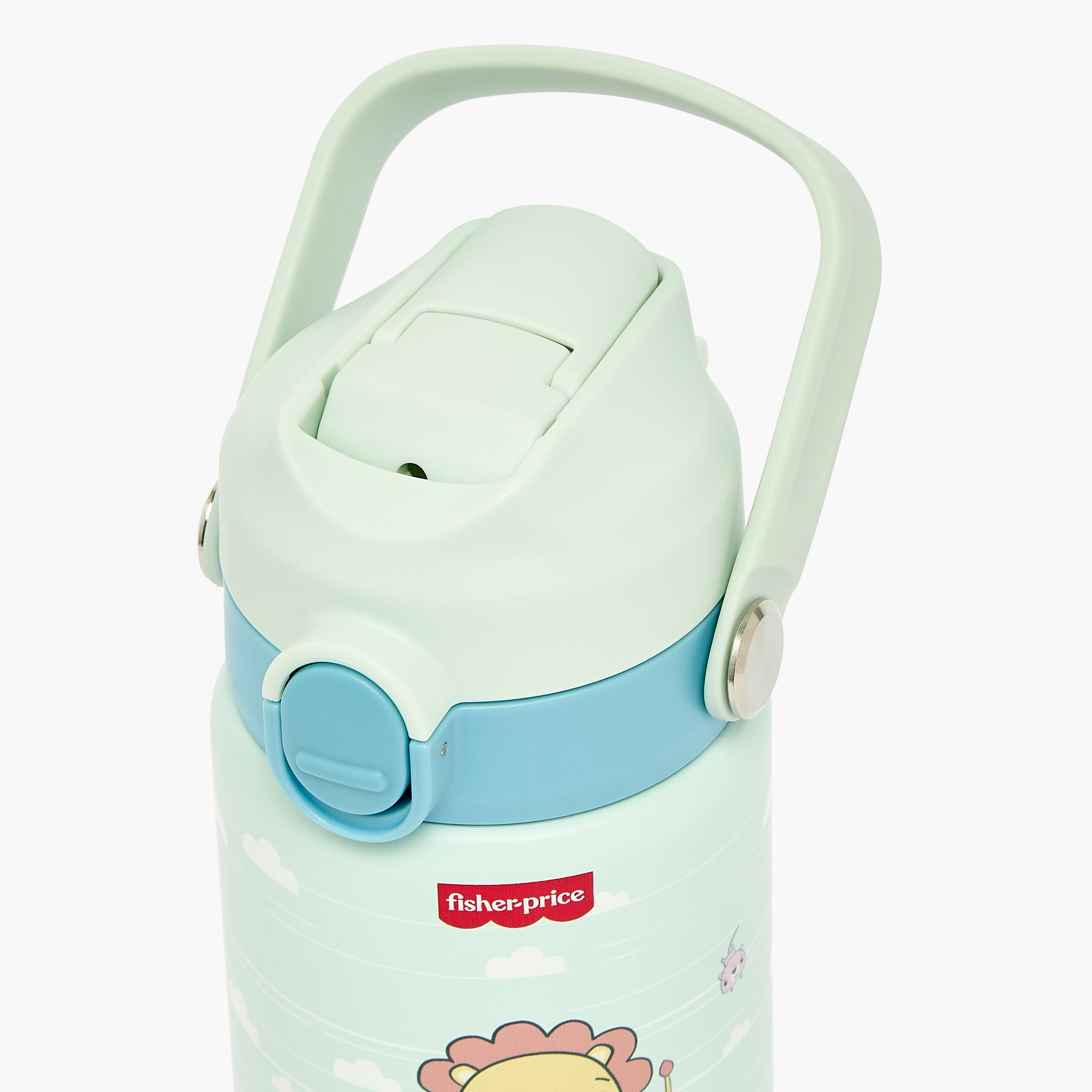 قارورة مياه ستانلس ستيل بطبعات أسد بفوهة وغطاء حمل من من فيشر برايس-school-waterbottles-image-4