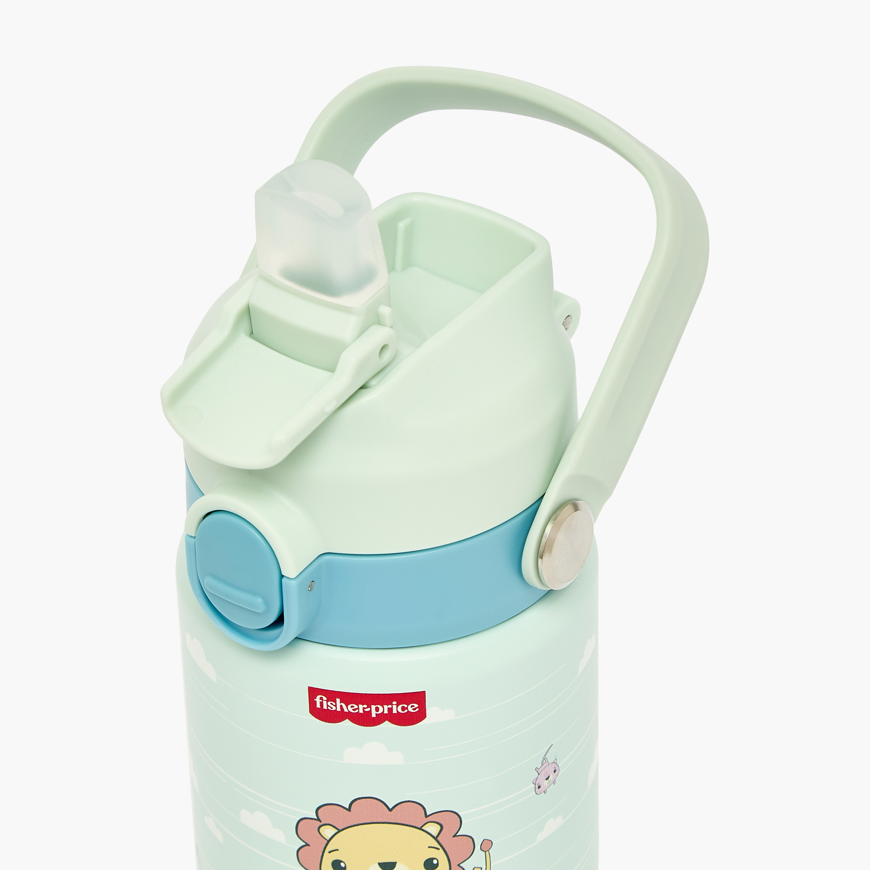 قارورة مياه ستانلس ستيل بطبعات أسد بفوهة وغطاء حمل من من فيشر برايس-school-waterbottles-image-6
