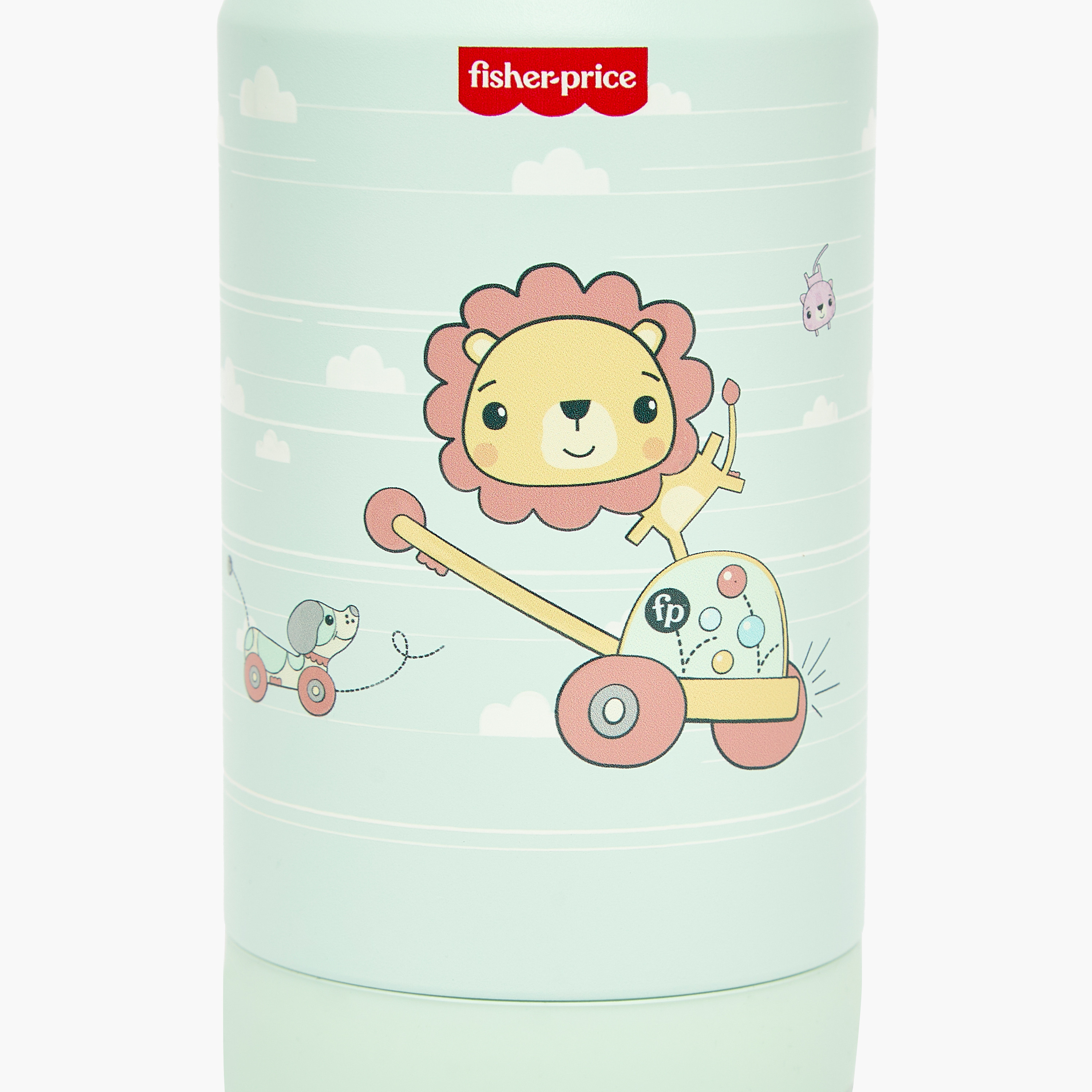 قارورة مياه ستانلس ستيل بطبعات أسد بفوهة وغطاء حمل من من فيشر برايس-school-waterbottles-image-8
