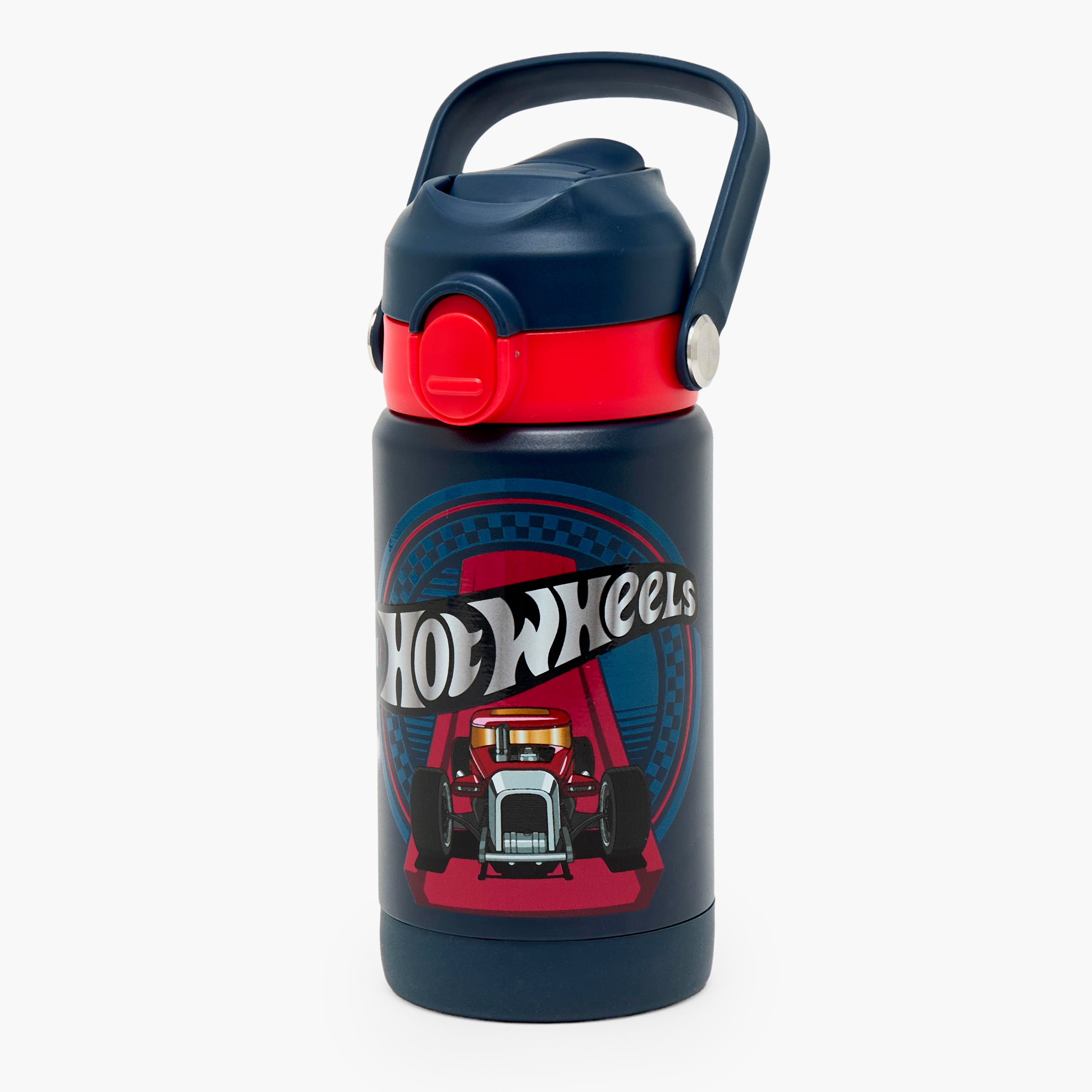 قارورة مياه ستانلس ستيل بفوهة قلابة ومقبض وطبعات من هوت ويلز-school-waterbottles-image-1
