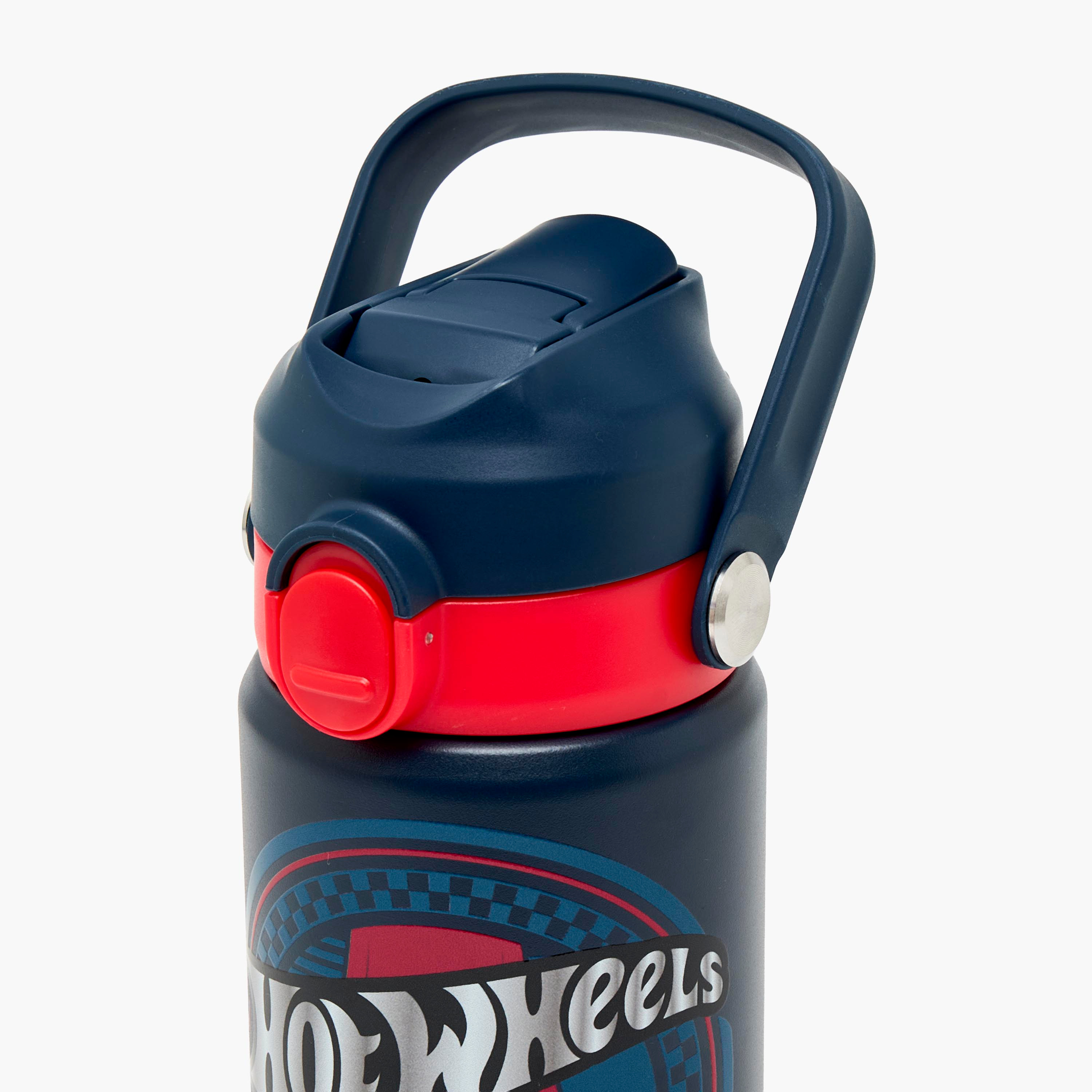 قارورة مياه ستانلس ستيل بفوهة قلابة ومقبض وطبعات من هوت ويلز-school-waterbottles-image-4
