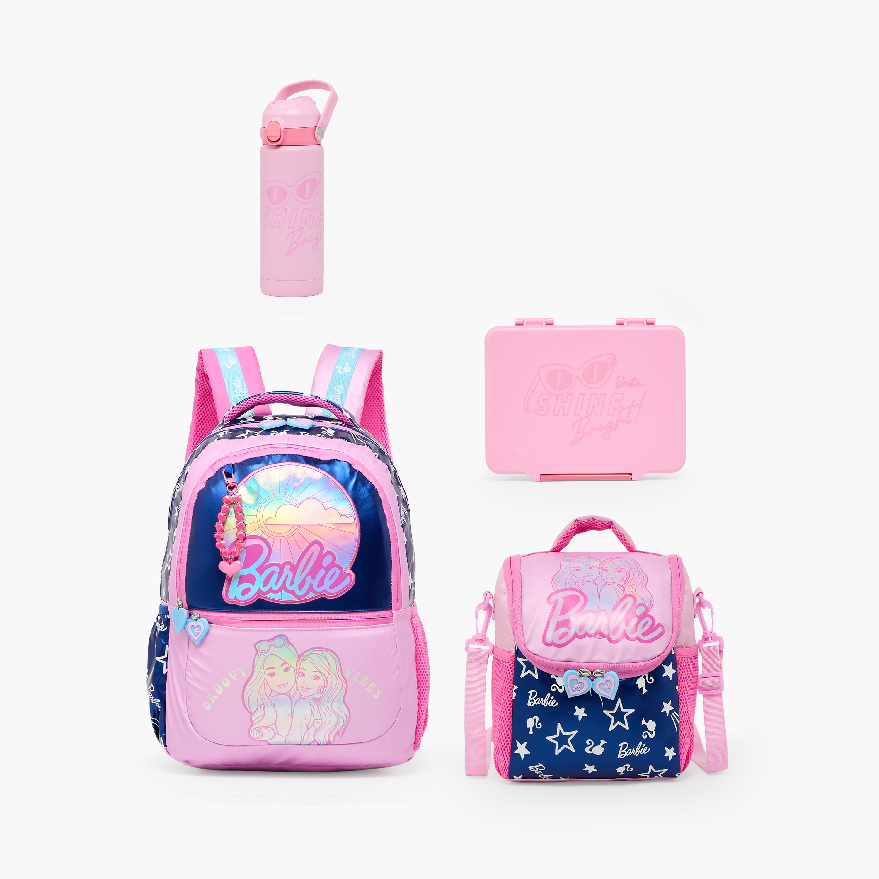 Barbie Print Stainless Steel Water Bottle with Flip Spout and Handle-school-waterbottles-image-10