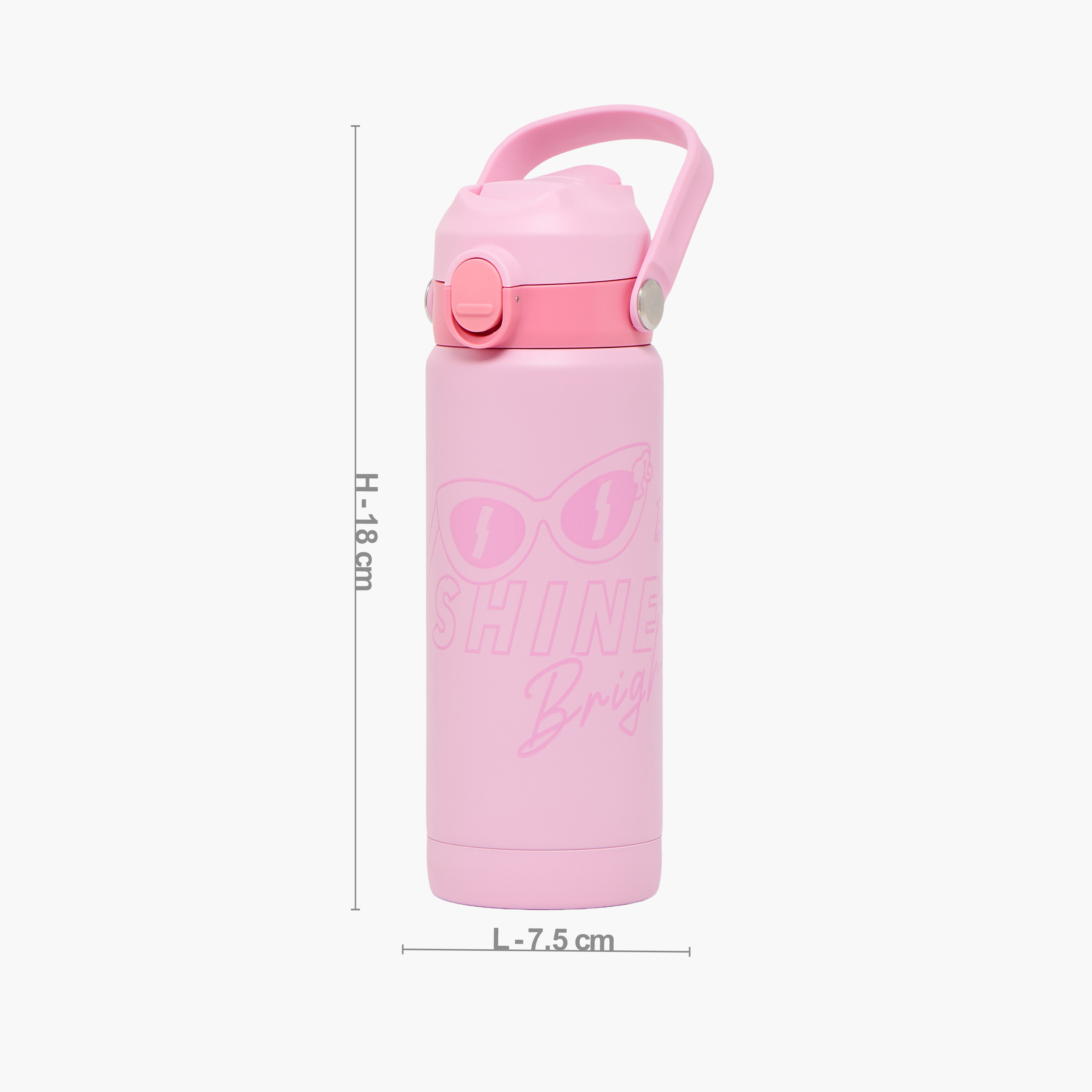 Barbie Print Stainless Steel Water Bottle with Flip Spout and Handle-school-waterbottles-image-3