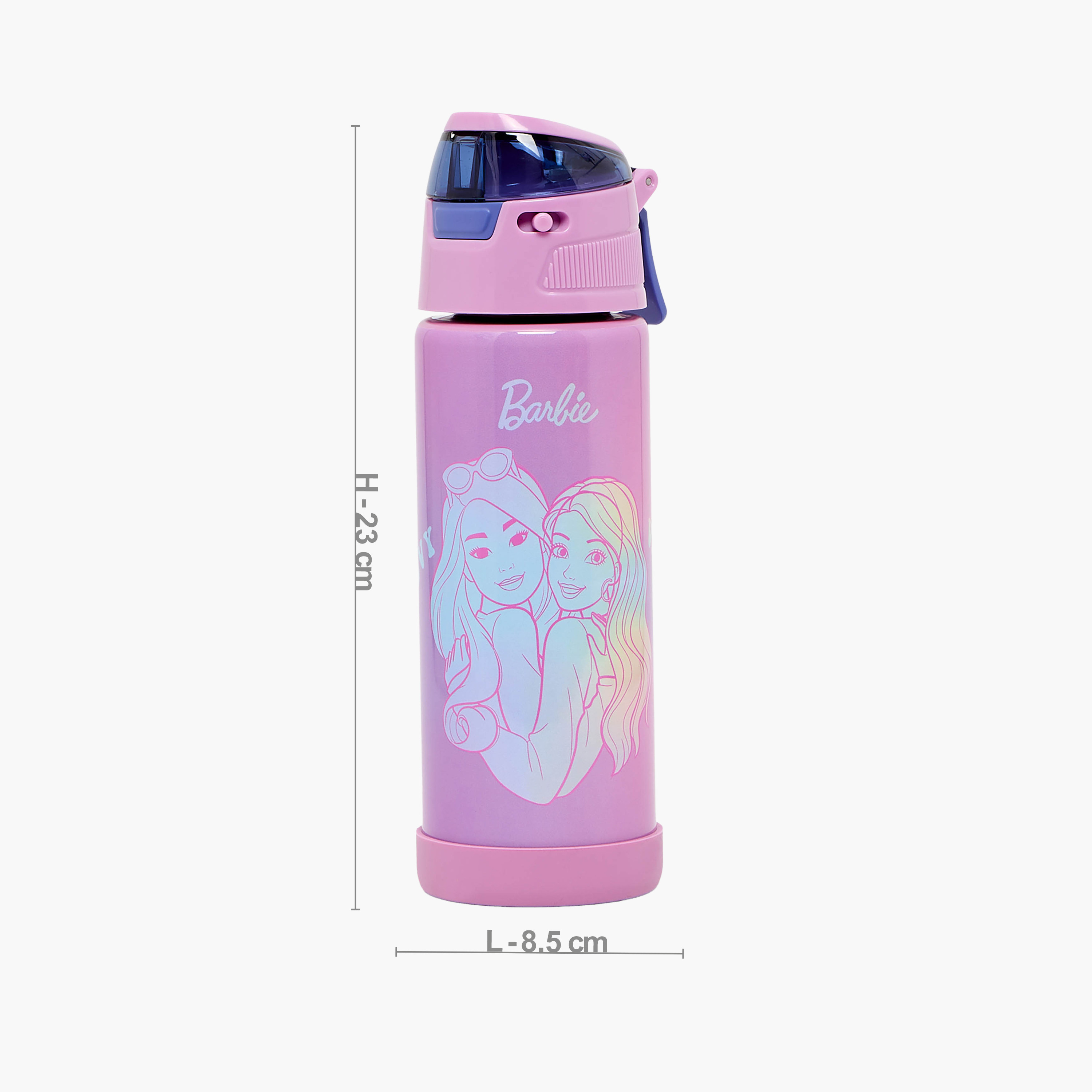 قارورة مياه ستانلس ستيل بفوهة ومقبض وطبعات باربي-school-waterbottles-image-3