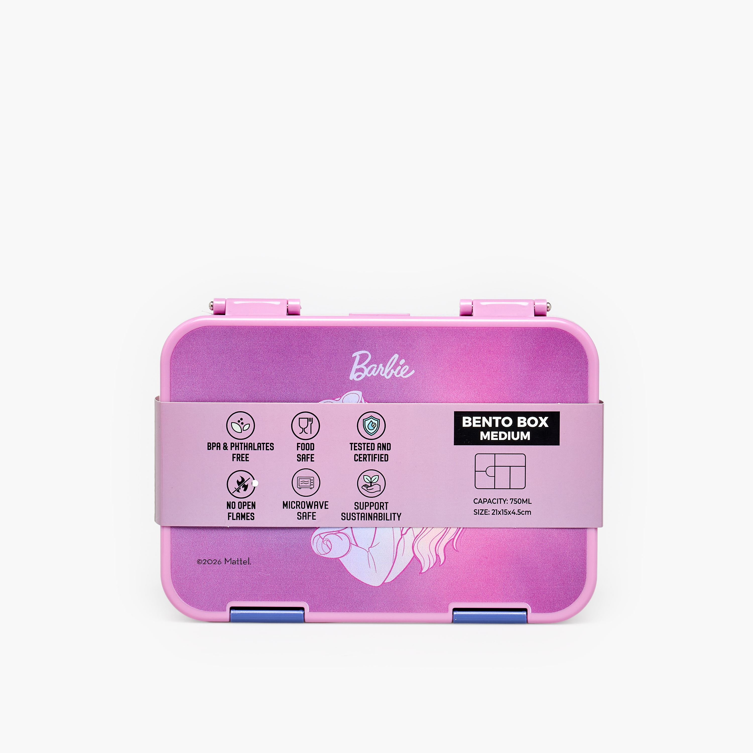 صندوق غداء باربي للبنات بقفل محكم الإغلاق-school-lunchessentials-lunchboxes-image-12