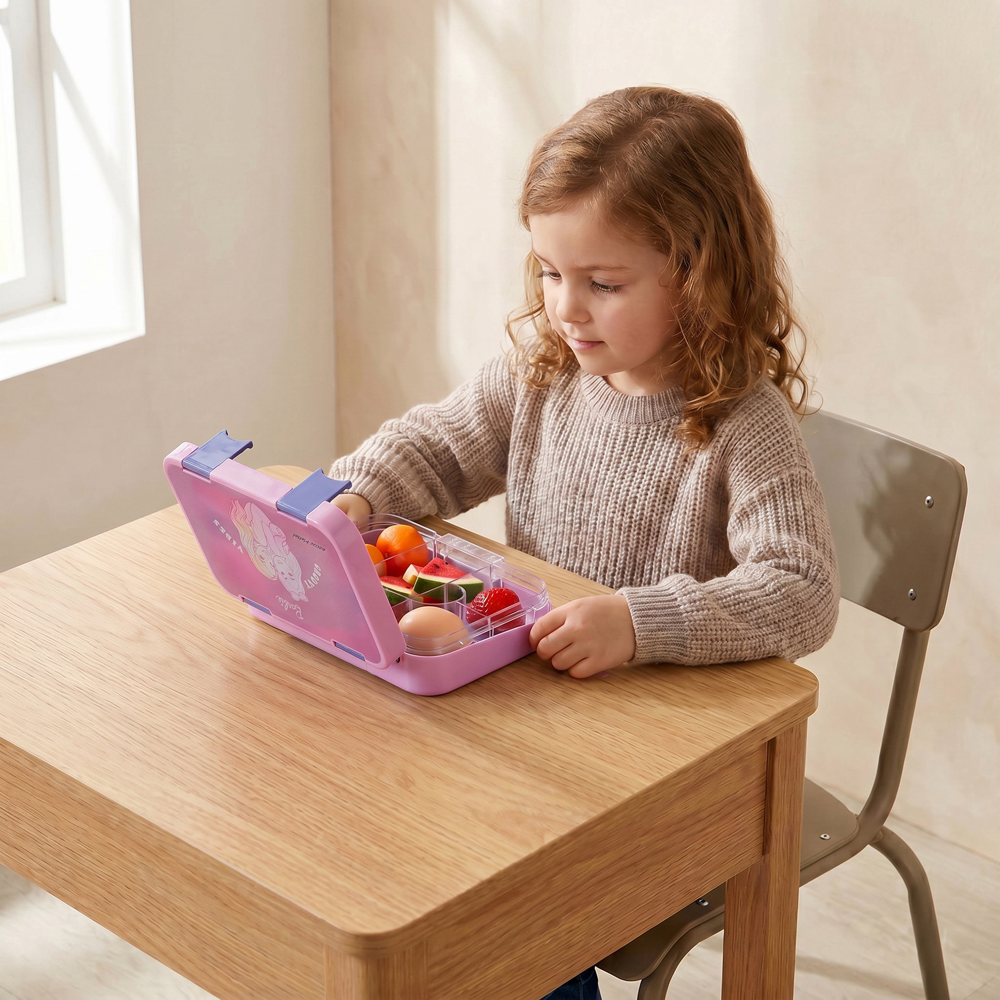 صندوق غداء باربي للبنات بقفل محكم الإغلاق-school-lunchessentials-lunchboxes-image-3