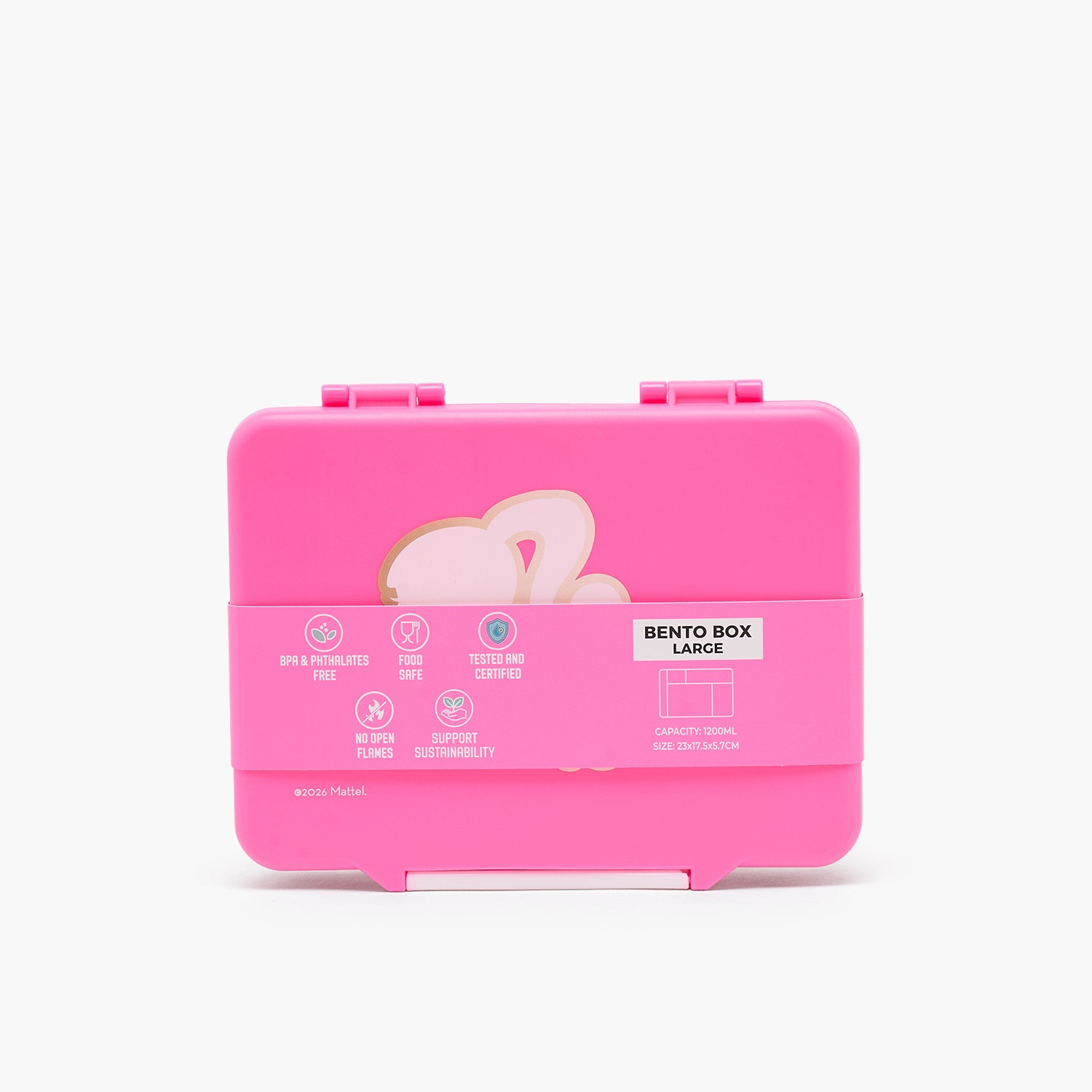 شنطة غداء بطبعة باربي للبنات مع أدوات طعام - 1 لتر-school-lunchessentials-lunchboxes-image-11