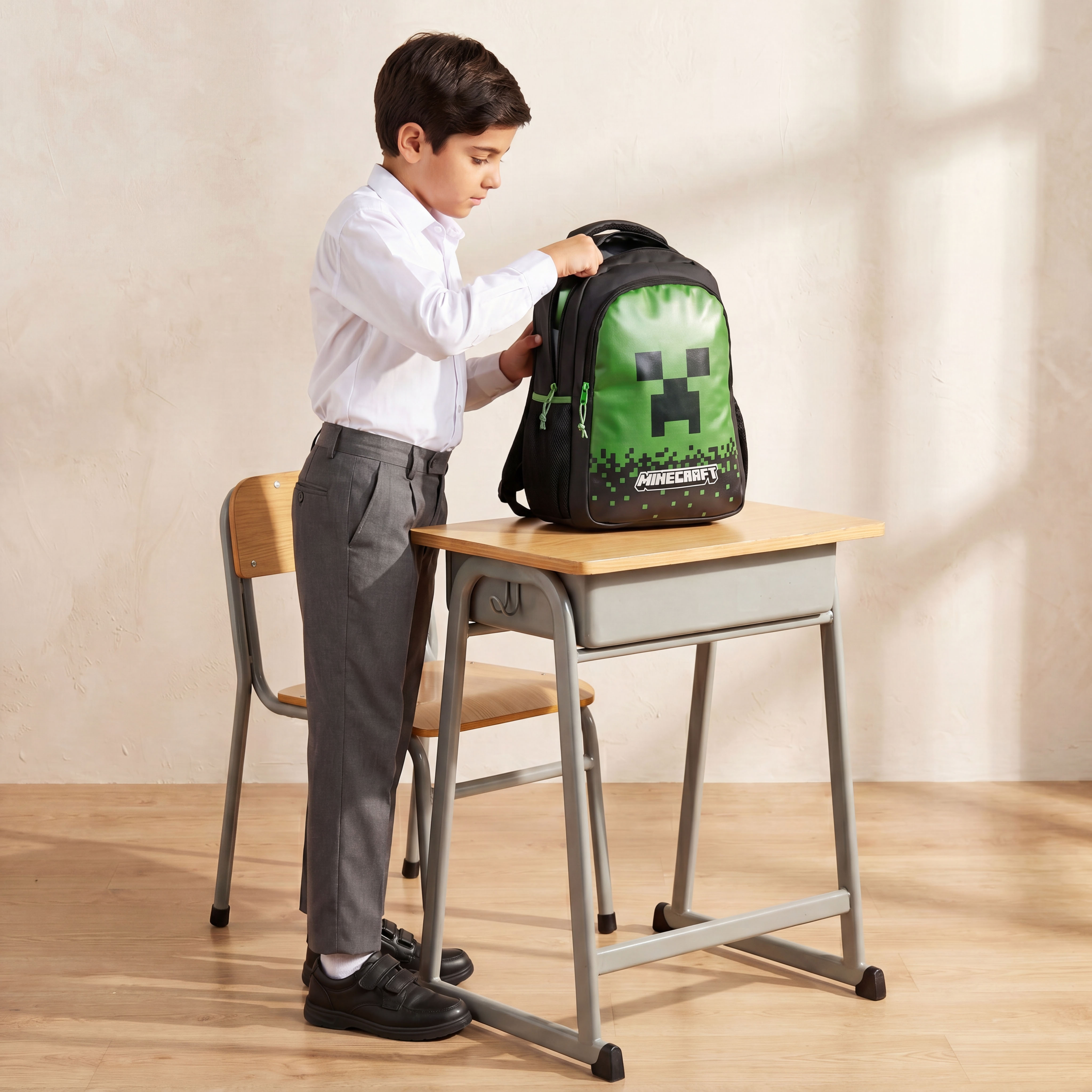 Microsoft Mojang Studios Printed Backpack for Boys 8-12 Years with Padded Straps - 17 inches-school-bagsandbackpacks-backpacks-image-4