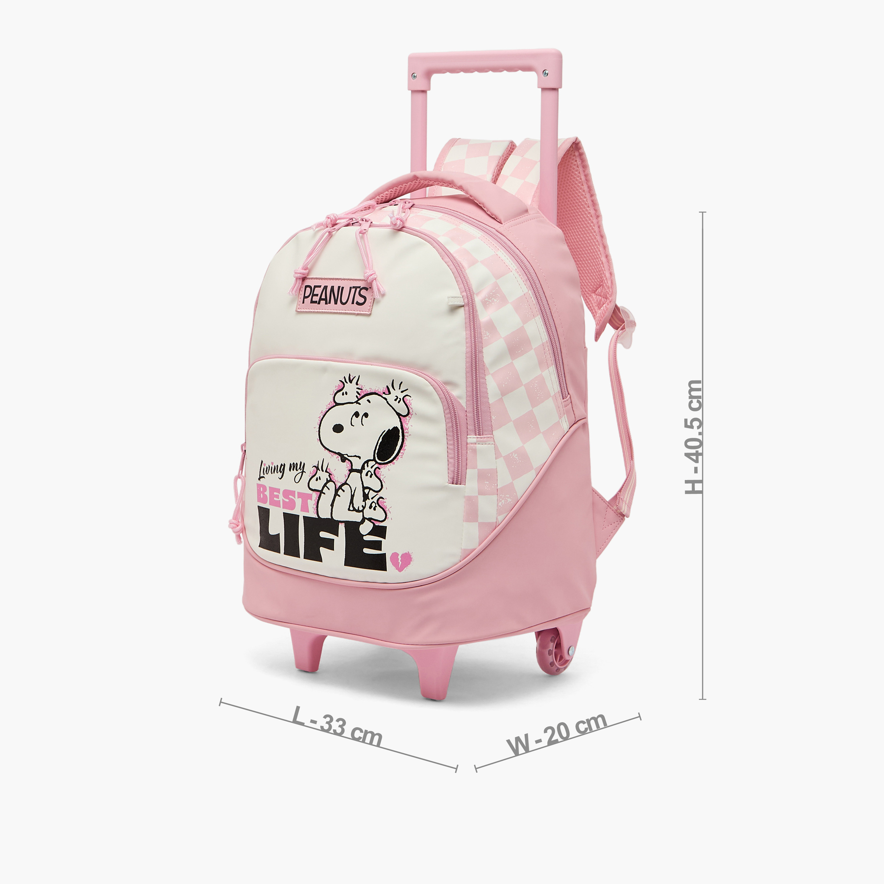 Peanuts Snoopy Print Trolley Bag for Girls 5-8 Years with Laptop Compartment - 16 inches-school-bagsandbackpacks-trolleybags-image-7