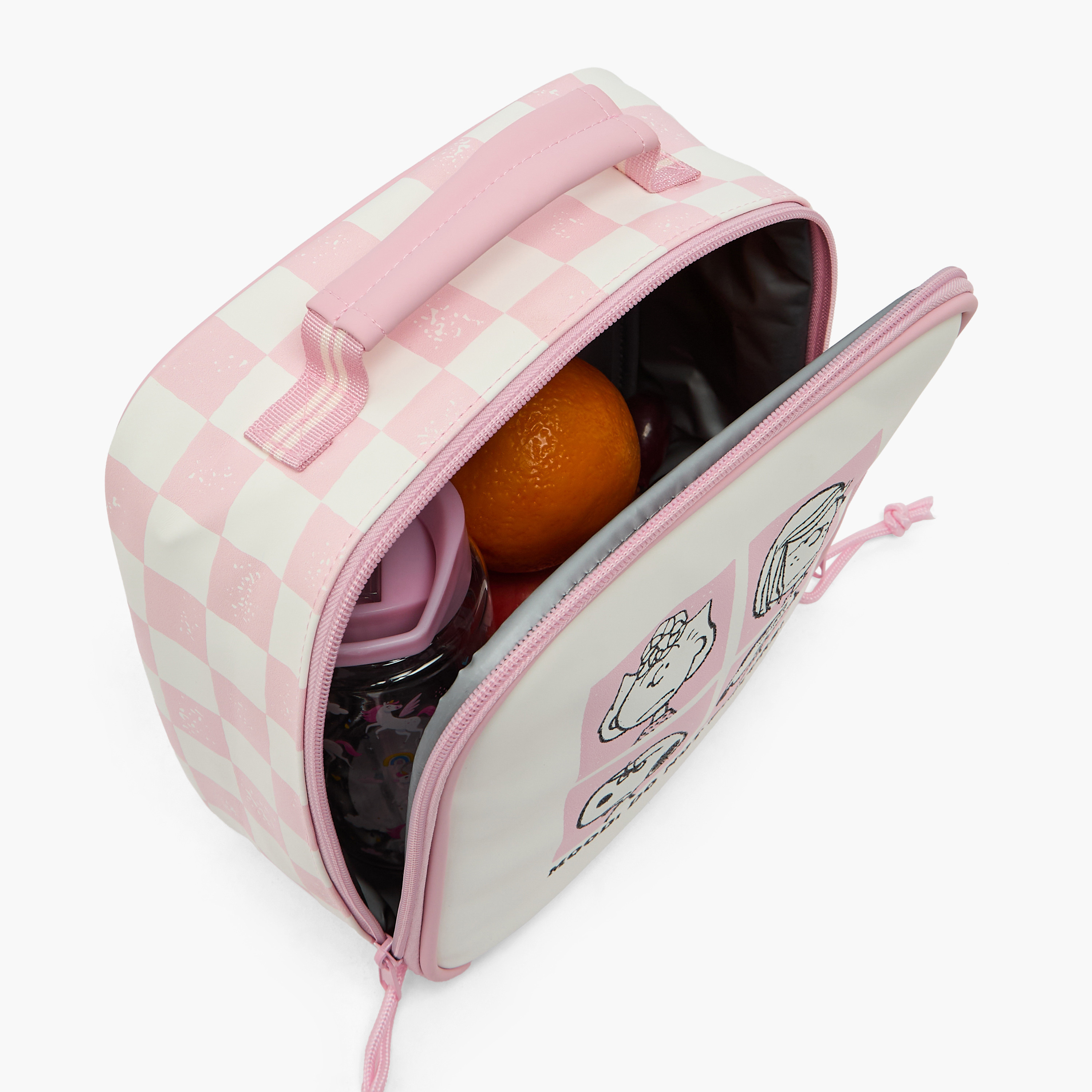 Peanuts Snoopy Print Lunch Bag for Girls 5-8 Years with Zip Closure-school-lunchessentials-lunchbags-image-5