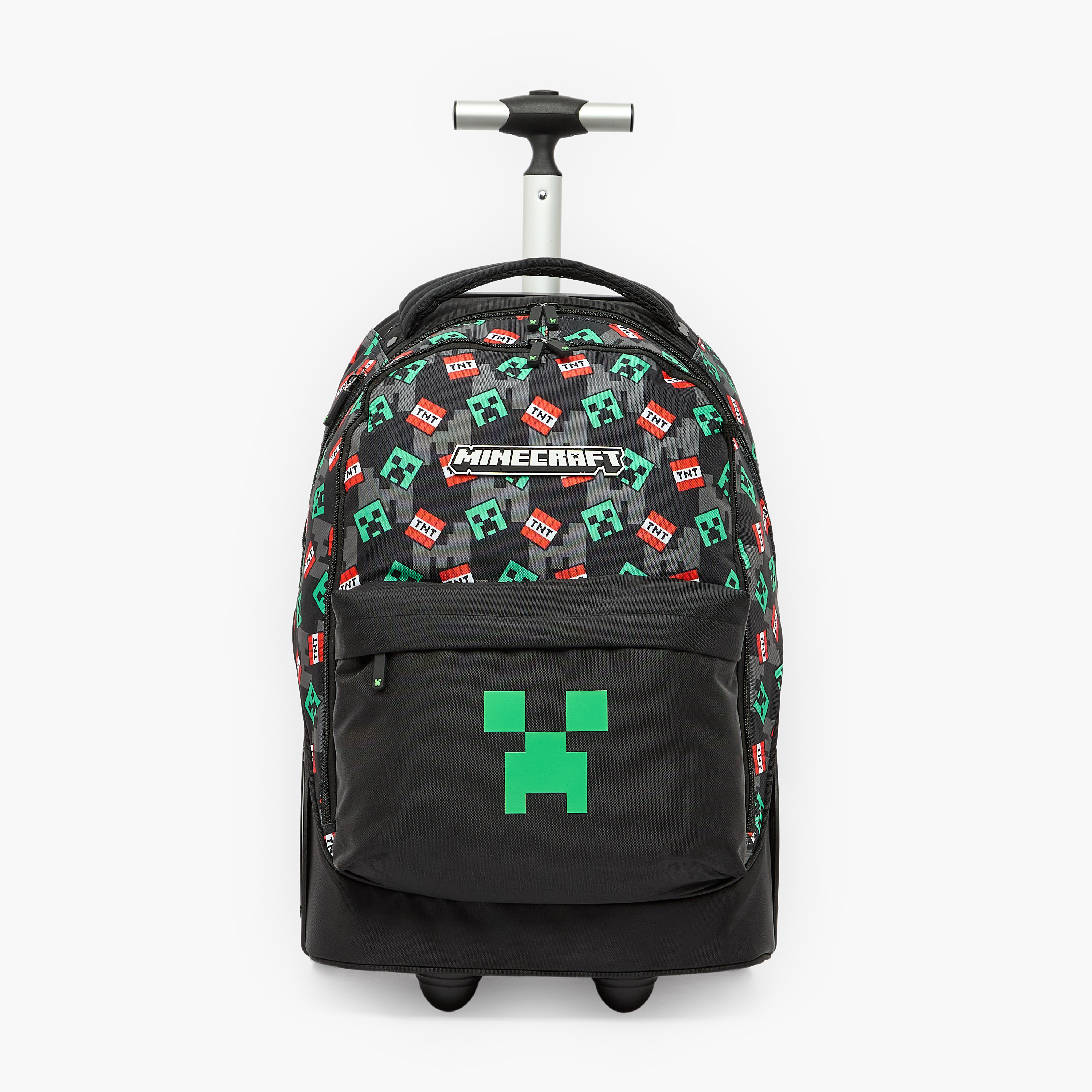 Microsoft Mojang Studios Minecraft Print Trolley Bag for Boys 8-12 Years with Padded Straps-school-bagsandbackpacks-trolleybags-image-1
