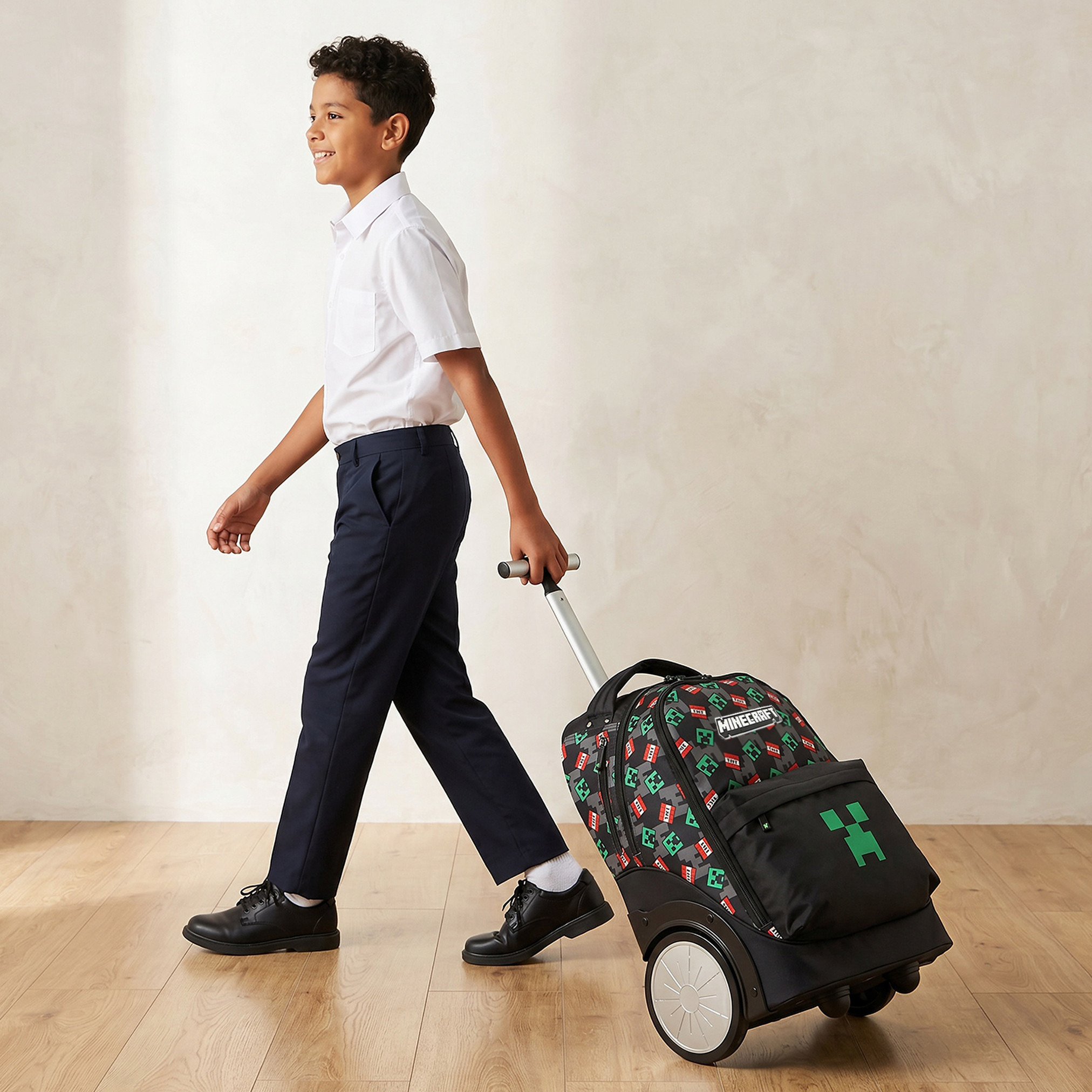 Microsoft Mojang Studios Minecraft Print Trolley Bag for Boys 8-12 Years with Padded Straps-school-bagsandbackpacks-trolleybags-image-3