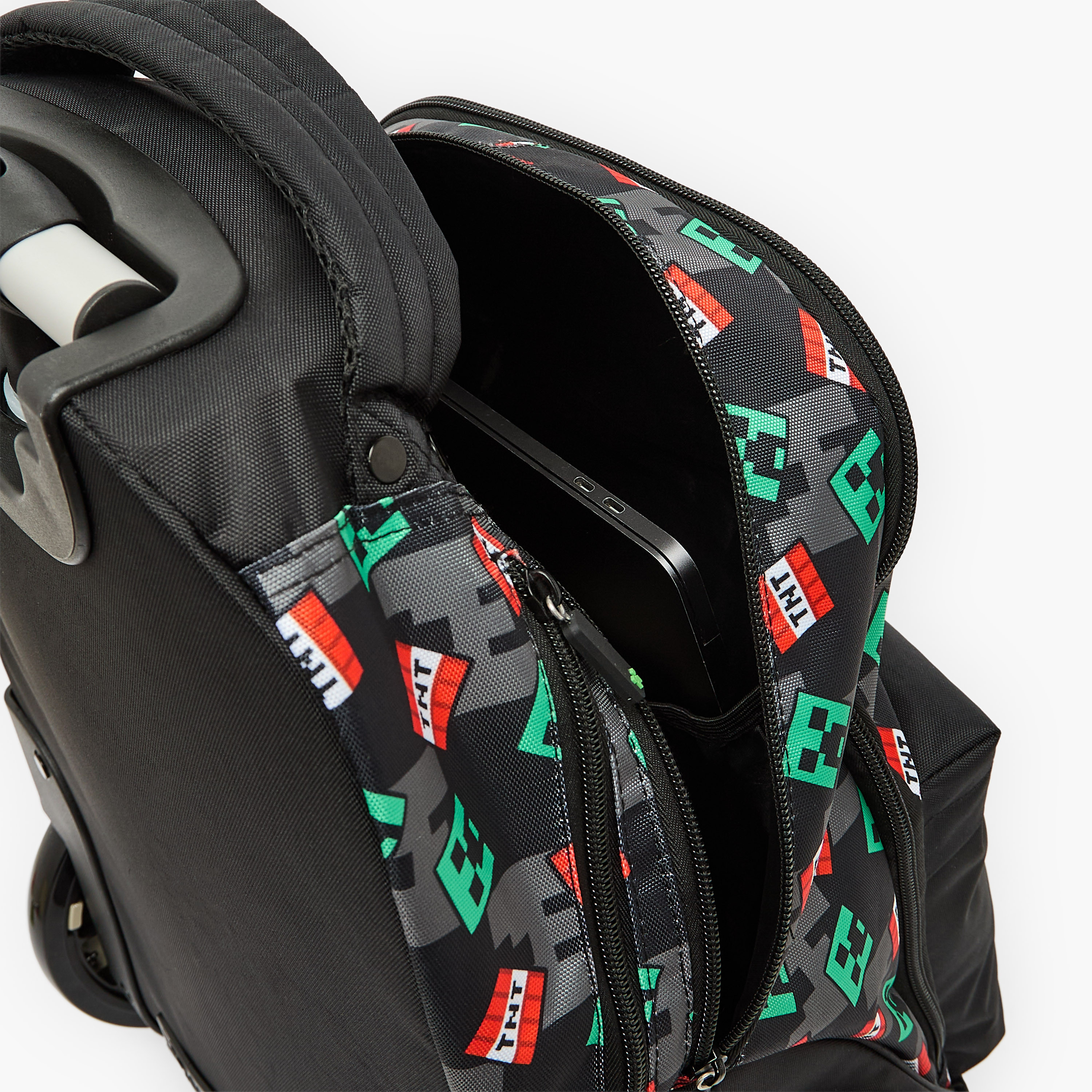 Microsoft Mojang Studios Minecraft Print Trolley Bag for Boys 8-12 Years with Padded Straps-school-bagsandbackpacks-trolleybags-image-7