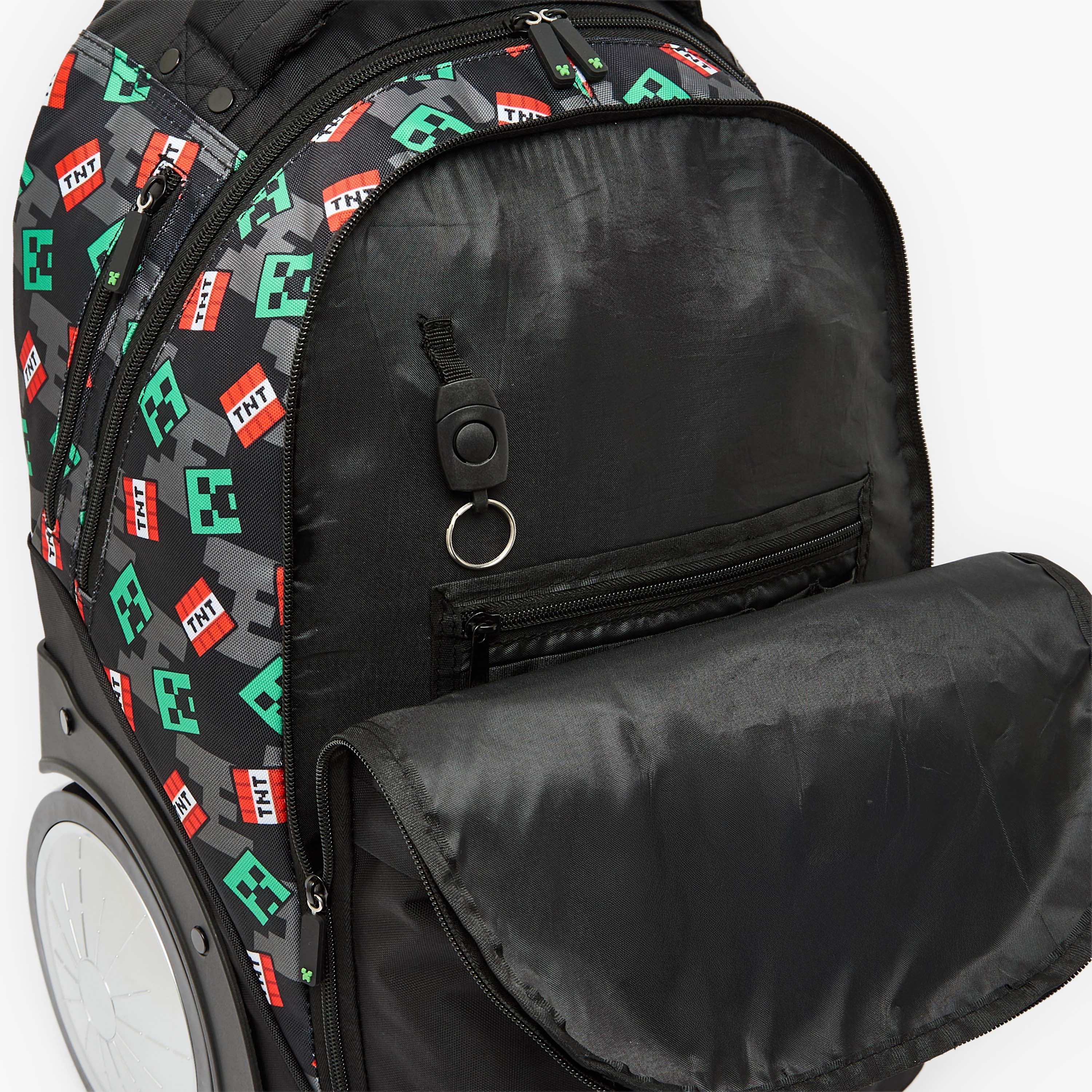 Microsoft Mojang Studios Minecraft Print Trolley Bag for Boys 8-12 Years with Padded Straps-school-bagsandbackpacks-trolleybags-image-8
