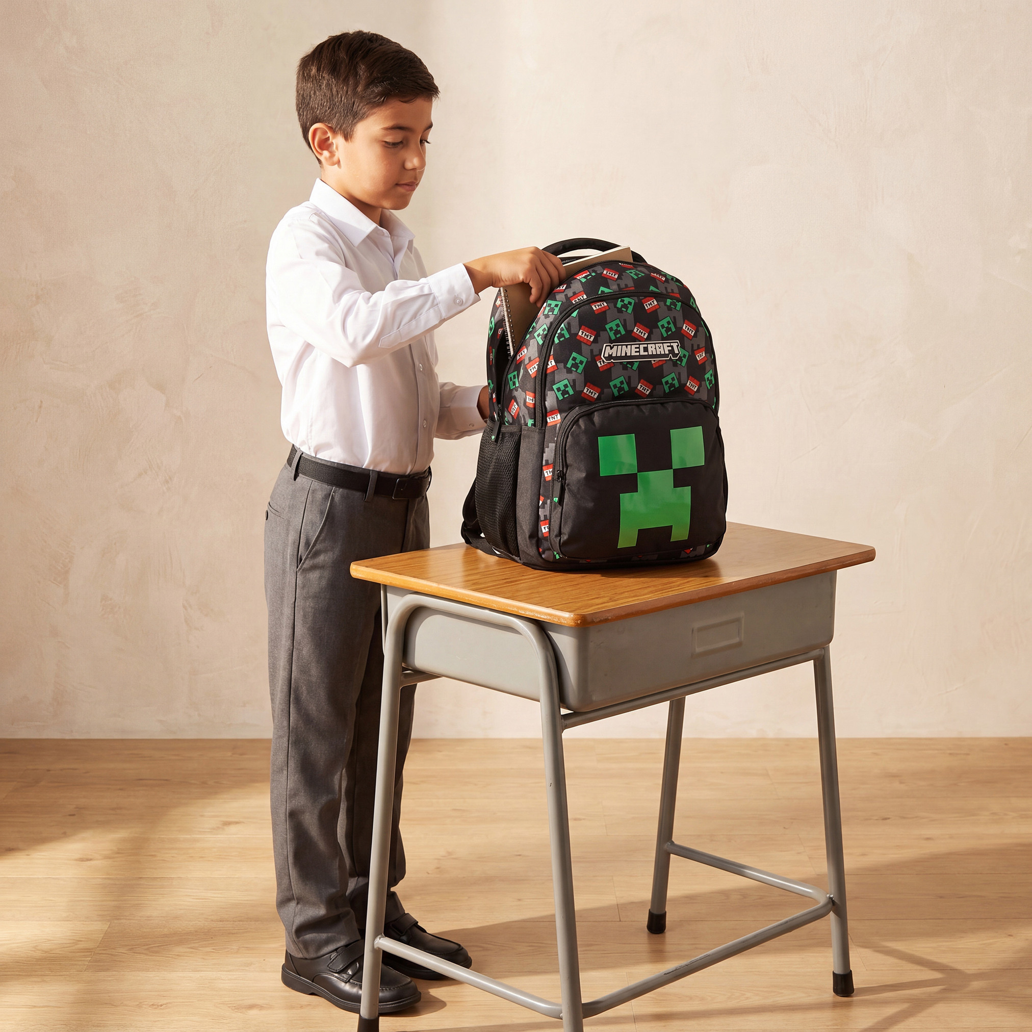 Microsoft Mojang Studios Printed Backpack for Boys 8-12 Years with Laptop Compartment - 17 inches-school-bagsandbackpacks-backpacks-image-3