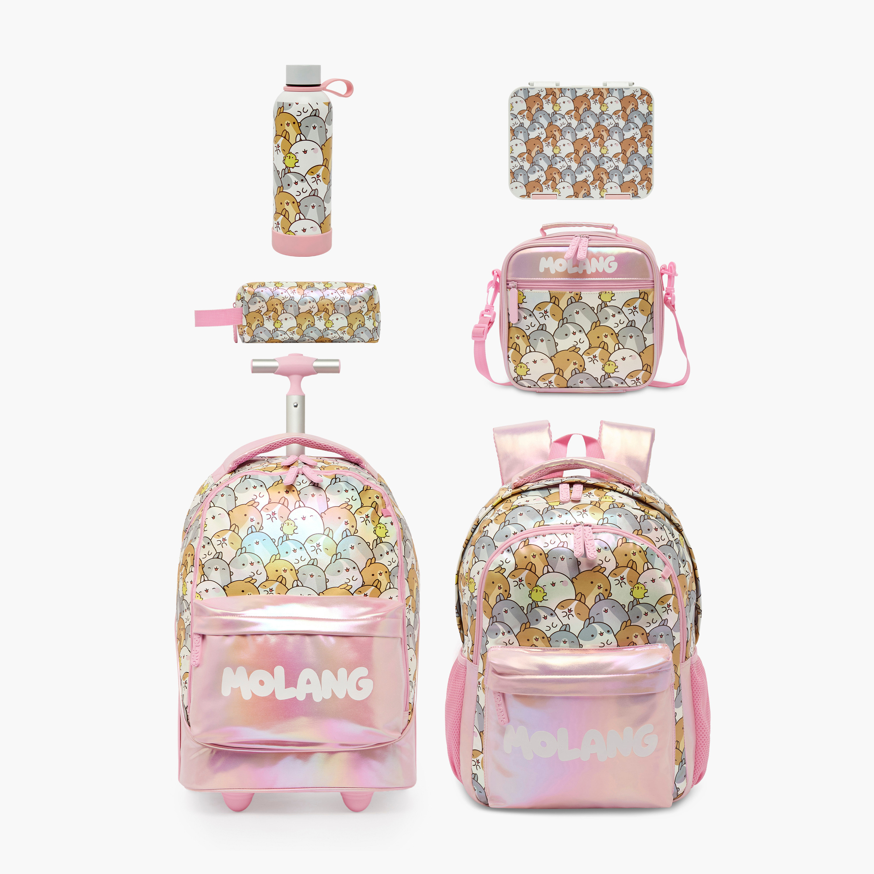 Millimages Molang Print Trolley Bag for Girls 8-12 Years with Zip Closure - 18 inches-school-bagsandbackpacks-trolleybags-image-14