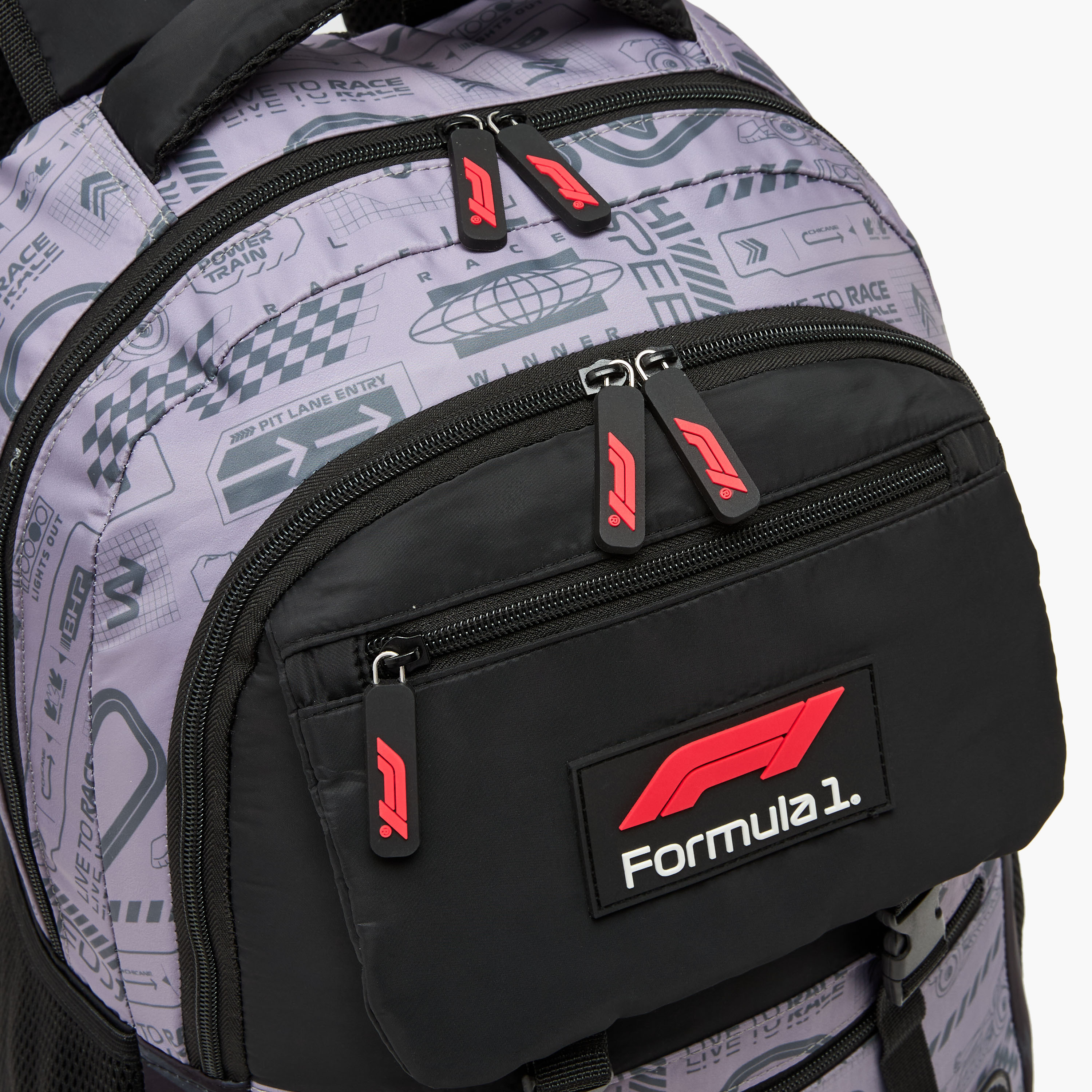 Formula One Racing Print Backpack for Boys 8-12 Years with Padded Shoulder Straps - 17 inches-school-bagsandbackpacks-backpacks-image-7