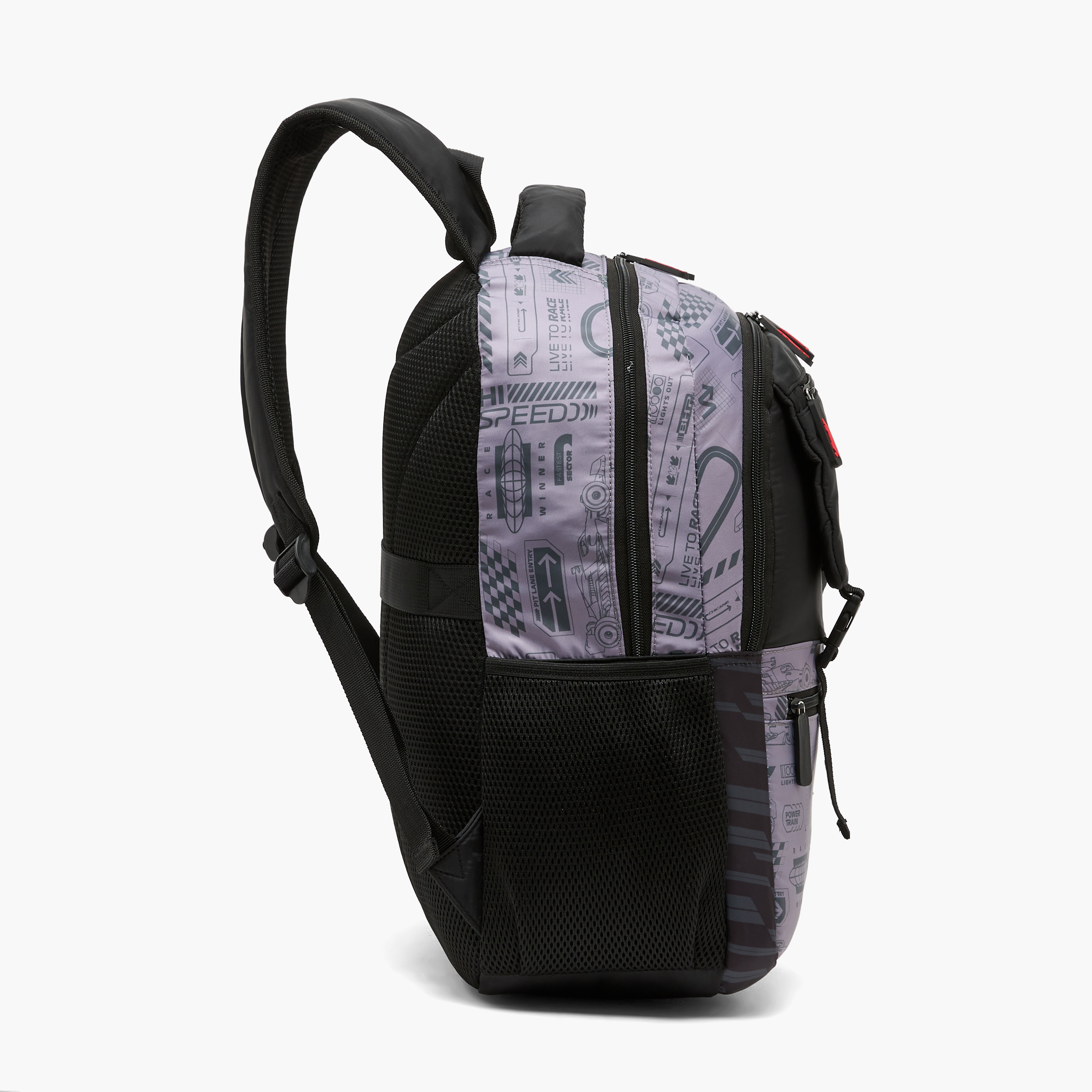 Formula One Racing Print Backpack for Boys 8-12 Years with Padded Shoulder Straps - 17 inches-school-bagsandbackpacks-backpacks-image-10